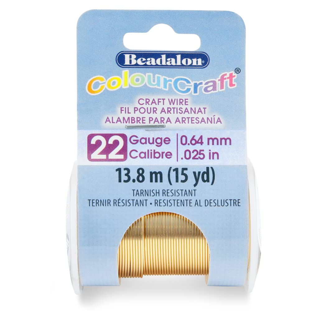 Alambre de latón Beadalon de calibre 22 para bisutería y manualidades, color claro en carrete de 20yd 5