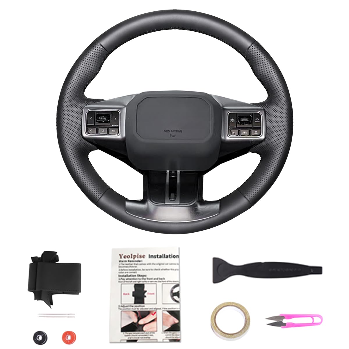 Capa de volante costurada à mão, adequada para Toyota RAV4 2026, capa de volante de couro