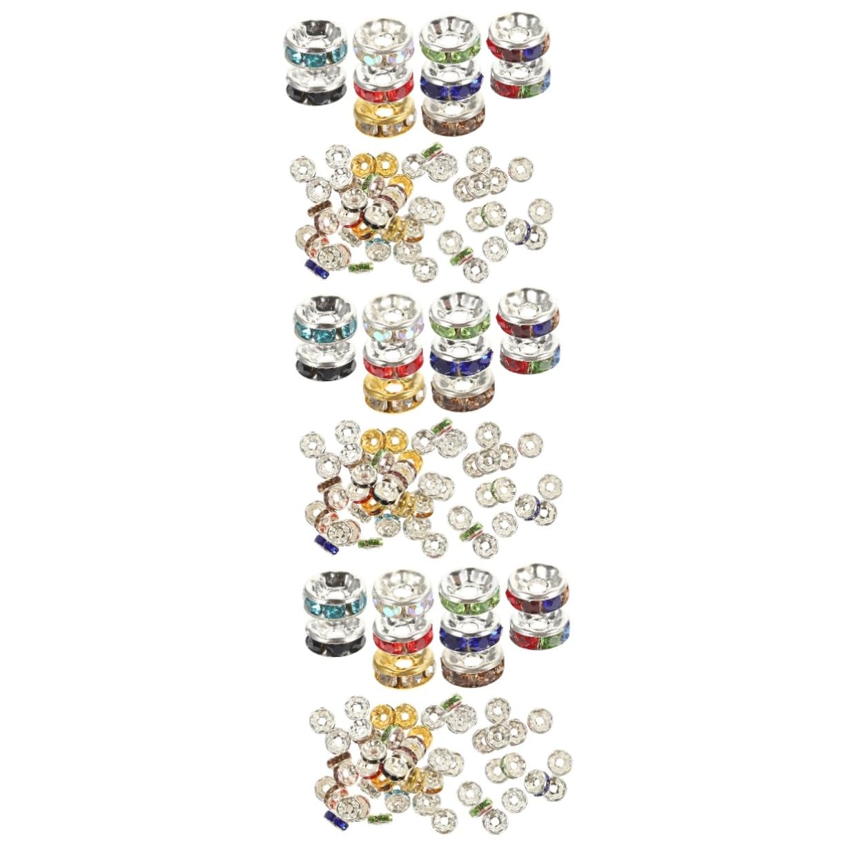 ARTIBETTER 3 Sätze Bunte Spacer Beads Diy Schmuckperlen Mit Kristallverzierung Runde Zwischenperlen Für Armband Halskette Ohrring Basteln Zubehör Für Schmuckherstellung 300 Stück * 3