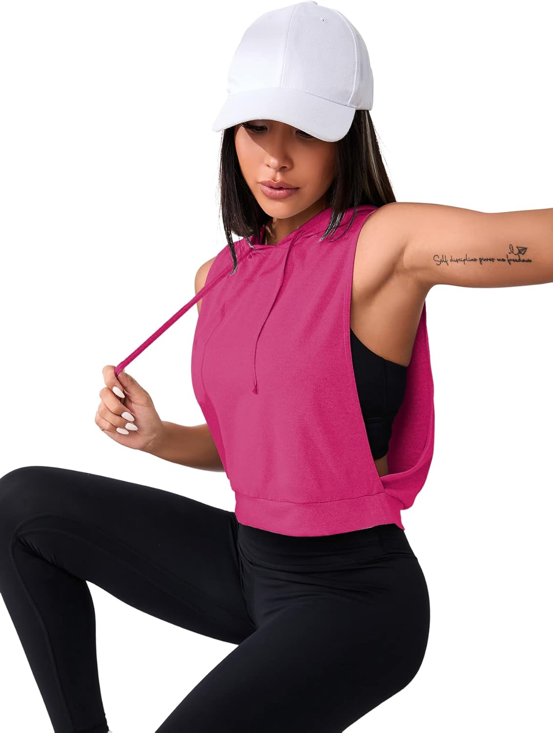 SweatyRocks Women's Sleeveless Workout Top Gym Activewear Crop Tank Top Open Side Shirt for Athletic Exercise Running - Image 4