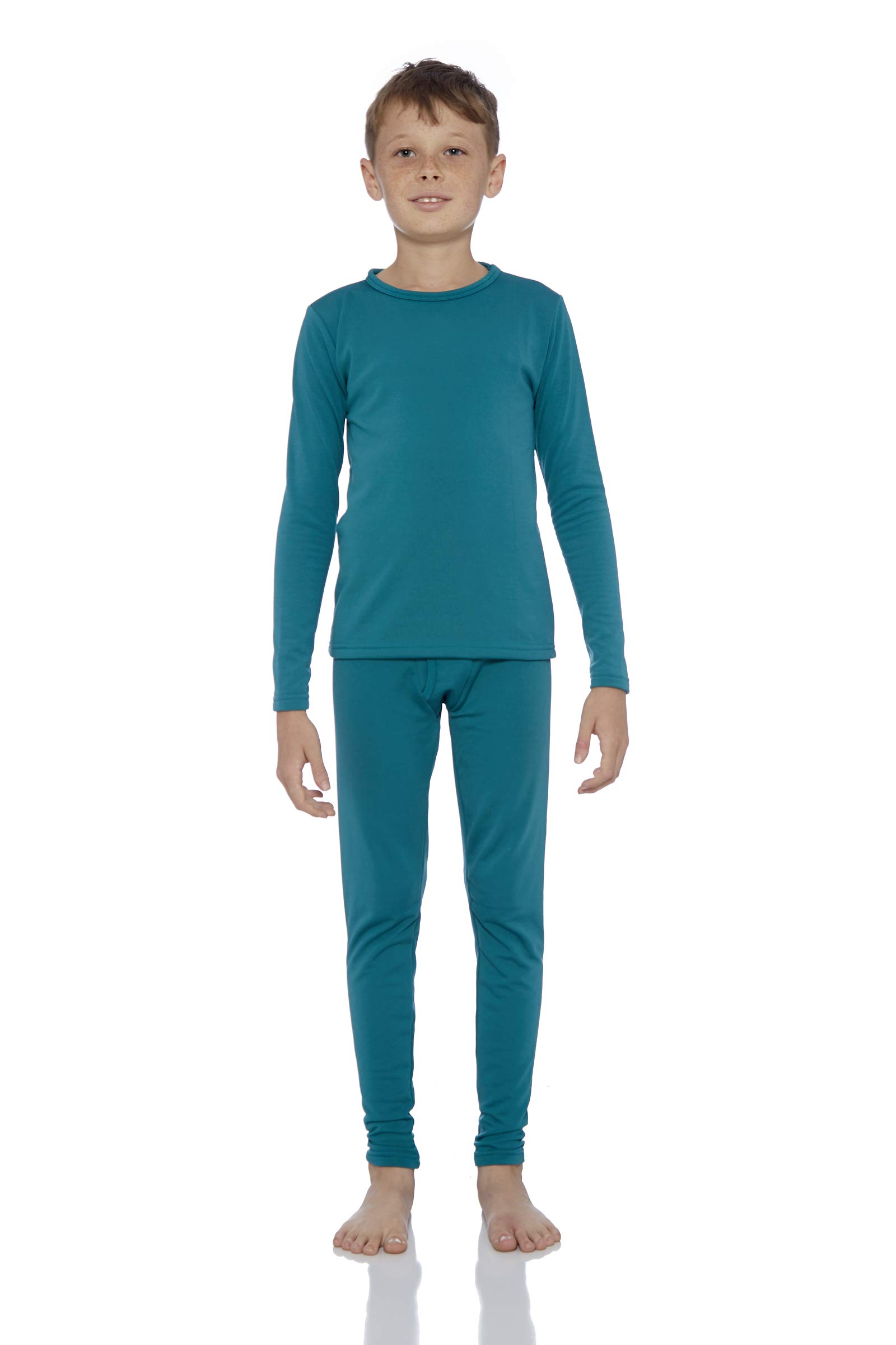 RockyThermal Underwear for Boys Cotton Knit Thermals Kids Base Layer Long John Pajamas Set