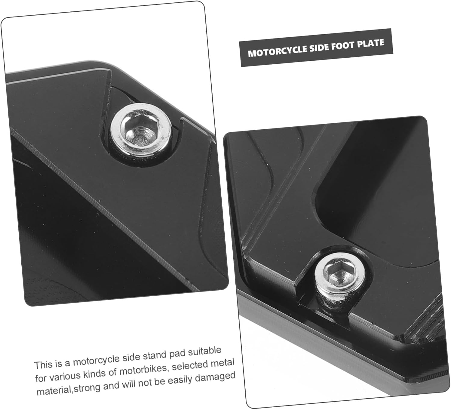 Motorcycle Side Kickstand Extension Pad Non-slip Aluminum Alloy Side Stand Enlarger Plate Stable Foot Support for Motorbike Protection Random Color