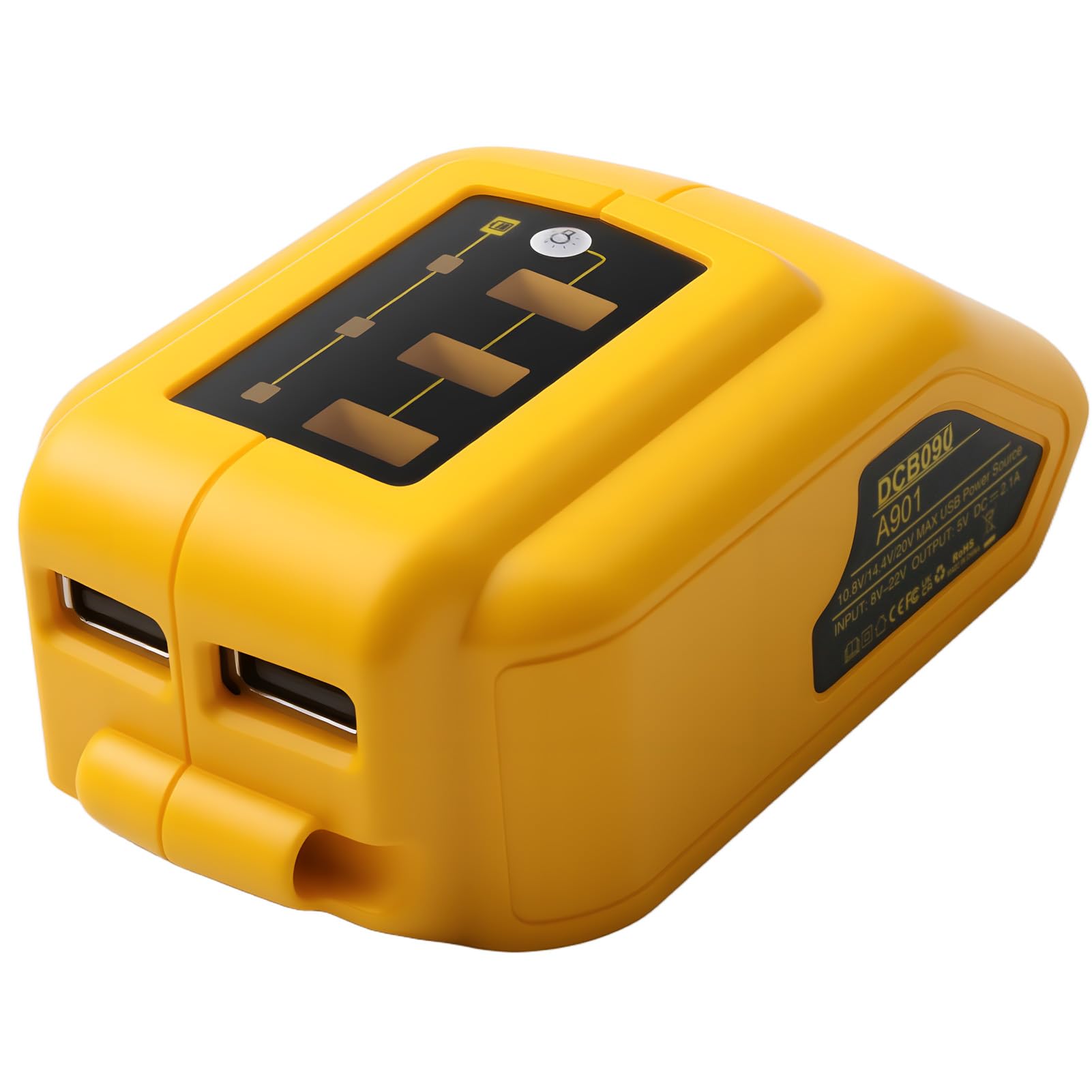 USB Adapter for DeWalt Battery 10.8V 14.4V 18V 20V MAX Dual USB Charger