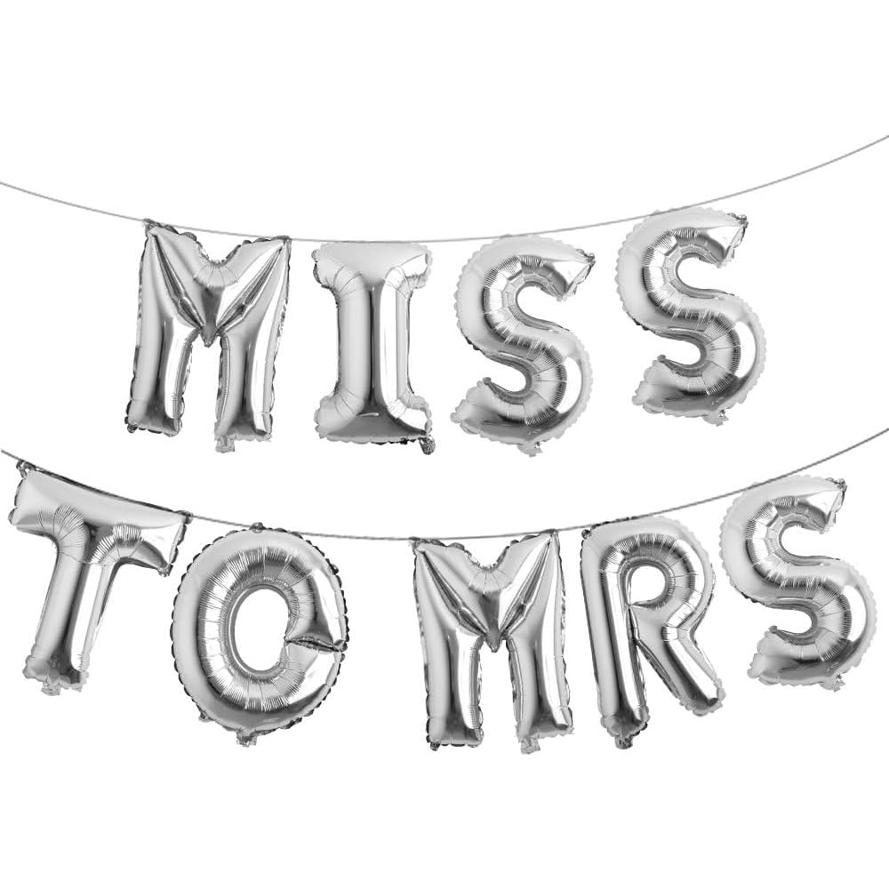 Bride to Be Balloons - Premium Foil Wedding Balloons with Self-Sealing Technology for Bridal Shower & Hen Party Decorations (Silver）