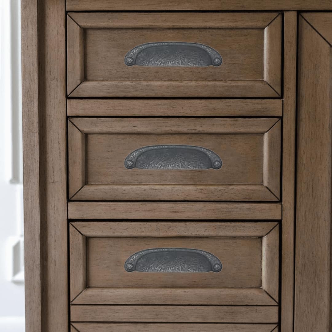 KHTUMEWARE-292 Antique Iron Cabinet Pulls CTC 3 in (76 mm) 2-Pack in Antique Iron — KHTUMEWARE