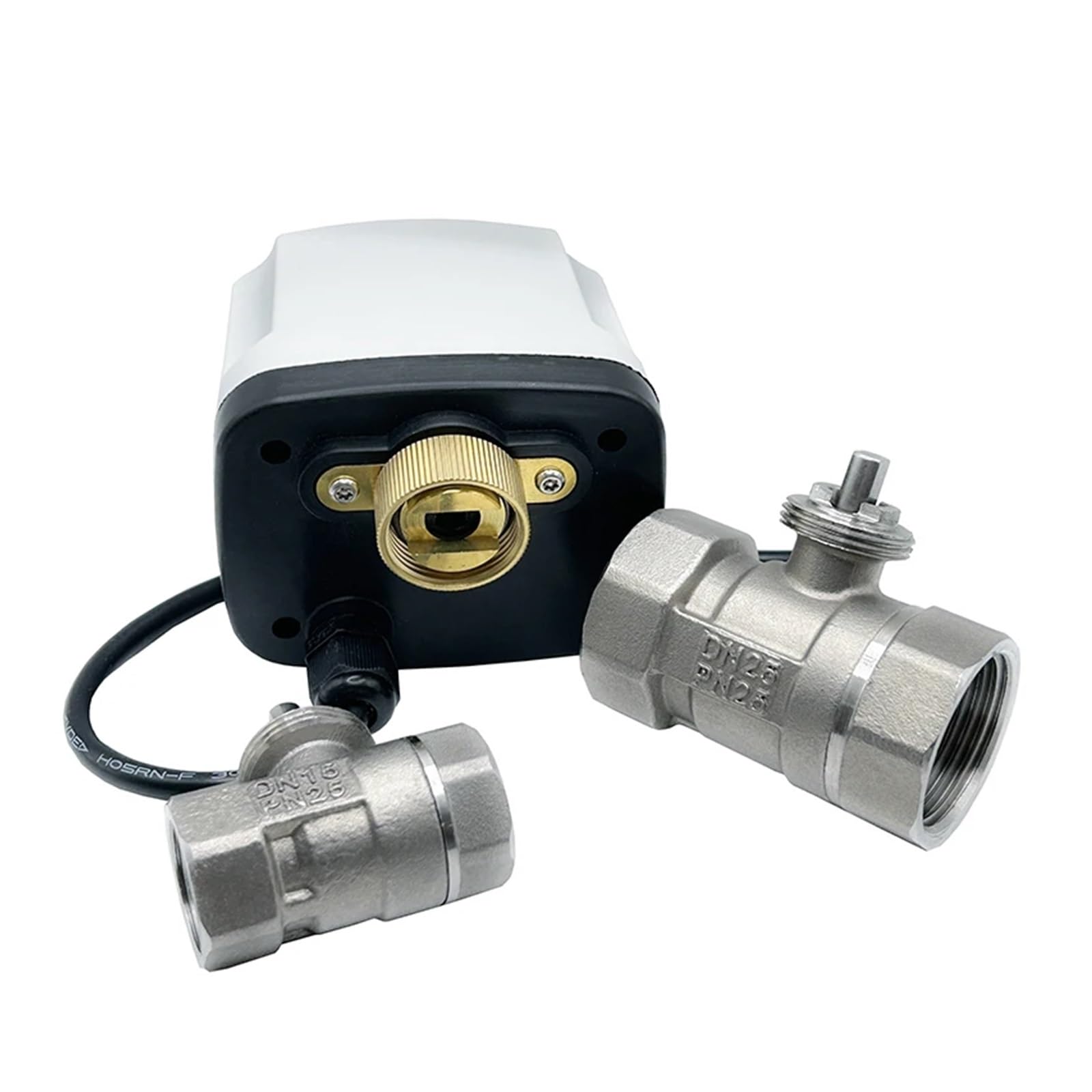 Valve motorisée Vanne à boisseau sphérique motorisée IP65 en acier inoxydable 304 1/2", 3/4", 1", 1-1/4", 220 V, 12 V, 24 V, 3 fils, 2 commandes(DN32,24VDC_CR02)