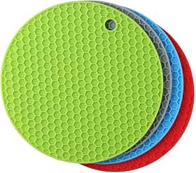KIT 4 Descanso de Panela Silicone 17cm Resistente ao Calor Antiderrapante