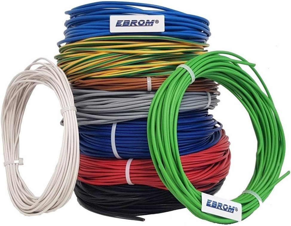 10 m Single Core Flexible PVC Cable H07V-K 1.5 mm² Colour: Green/Yellow 10 m