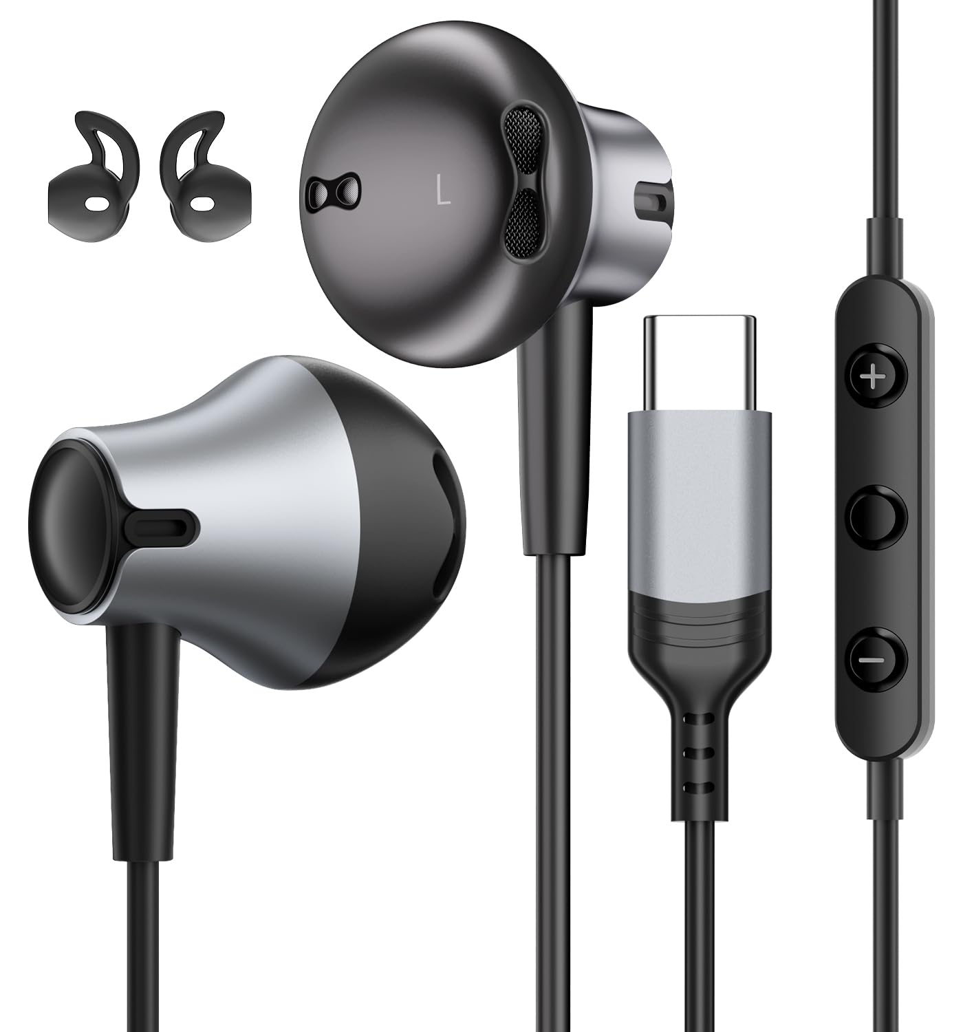 USB C Kopfhörer für Galaxy S26 S25 S24 Ultra A56 A57 iPhone 17 16 Pro Max | in Ear Kopfhörer mit Kabel USBC Headset USB C Anschluss für iPhone 15 Pro Galaxy A16 A17 S23 Pixel 10 9 iPad 10 mit Mikrofon