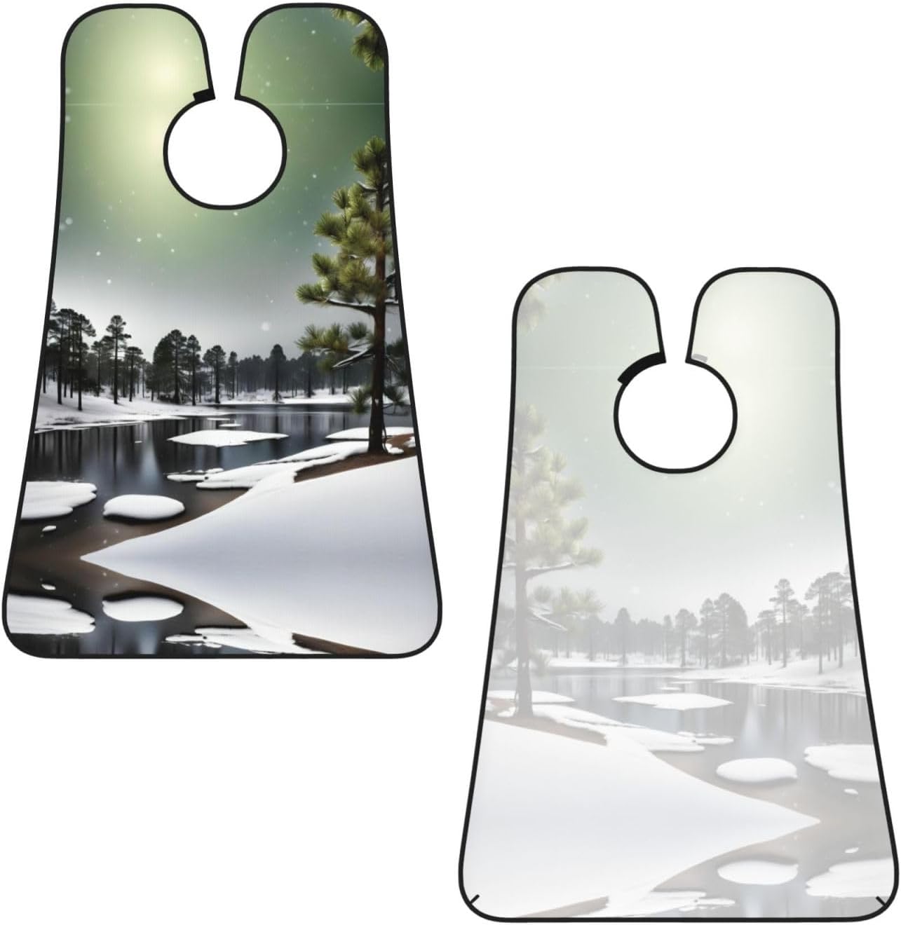 Pine Needle Tree Winter Print Beard Bib Apron For Men, Beard Hair Catcher For Men Shaving Trimming,Beard Cape Cloth