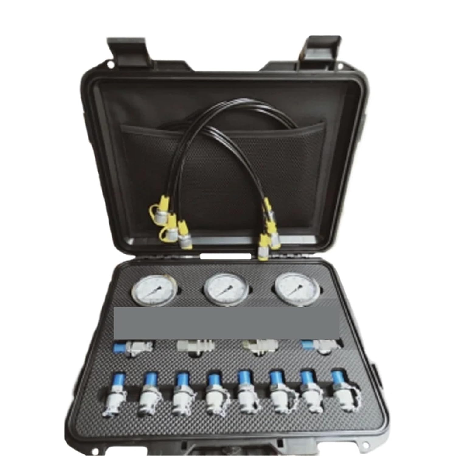 SMT12 3 Pressure Gauges 63mm 25/40/60MPa Test Coupling Hose Quick Connector Hydraulic Test Kit Application Tools