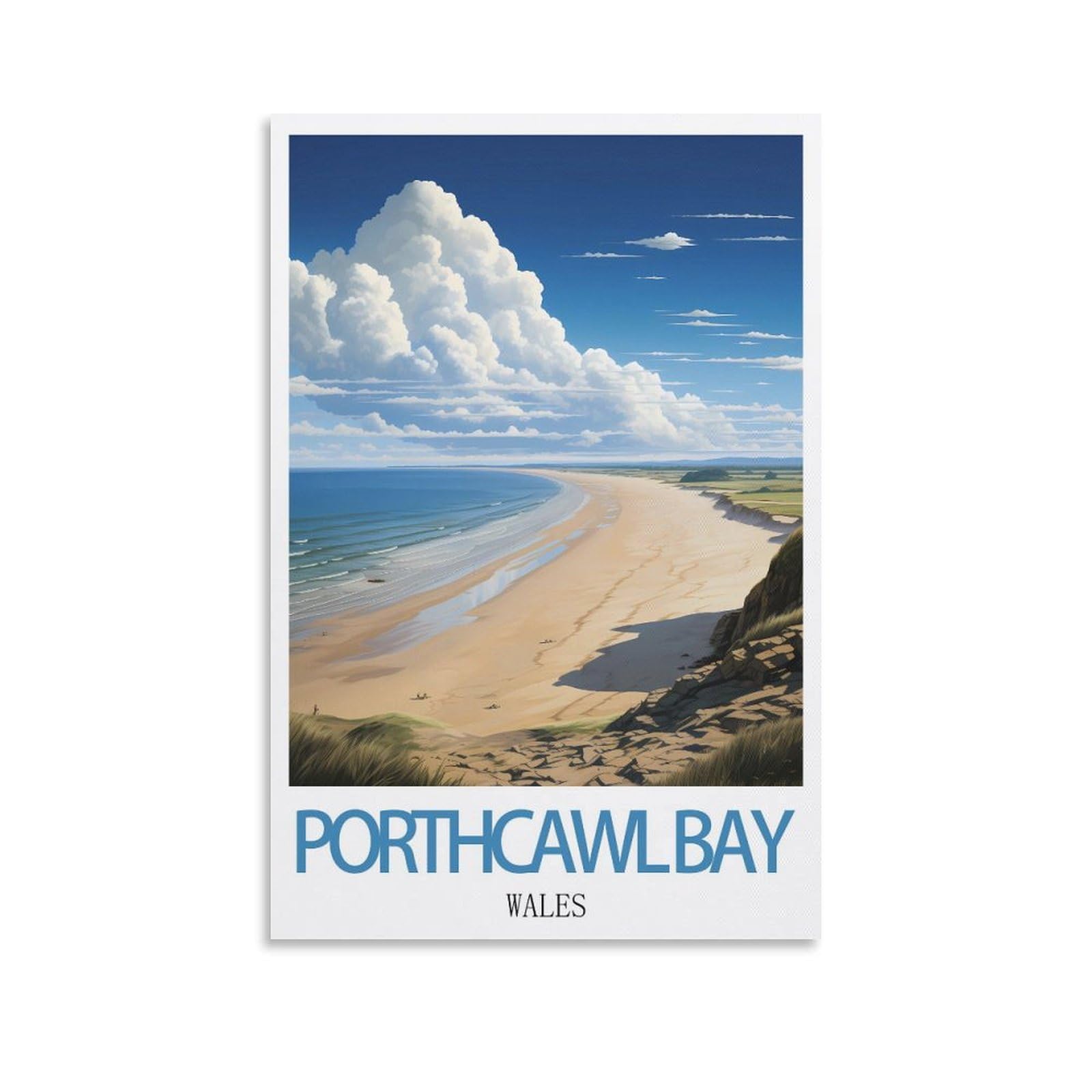 Vintage Metal Tin Signs Porthcawl Bay Wales Metal Wall Art Bar Sign for Kitchen Pubs Coffee Metal Wall Decoration 20x30cm