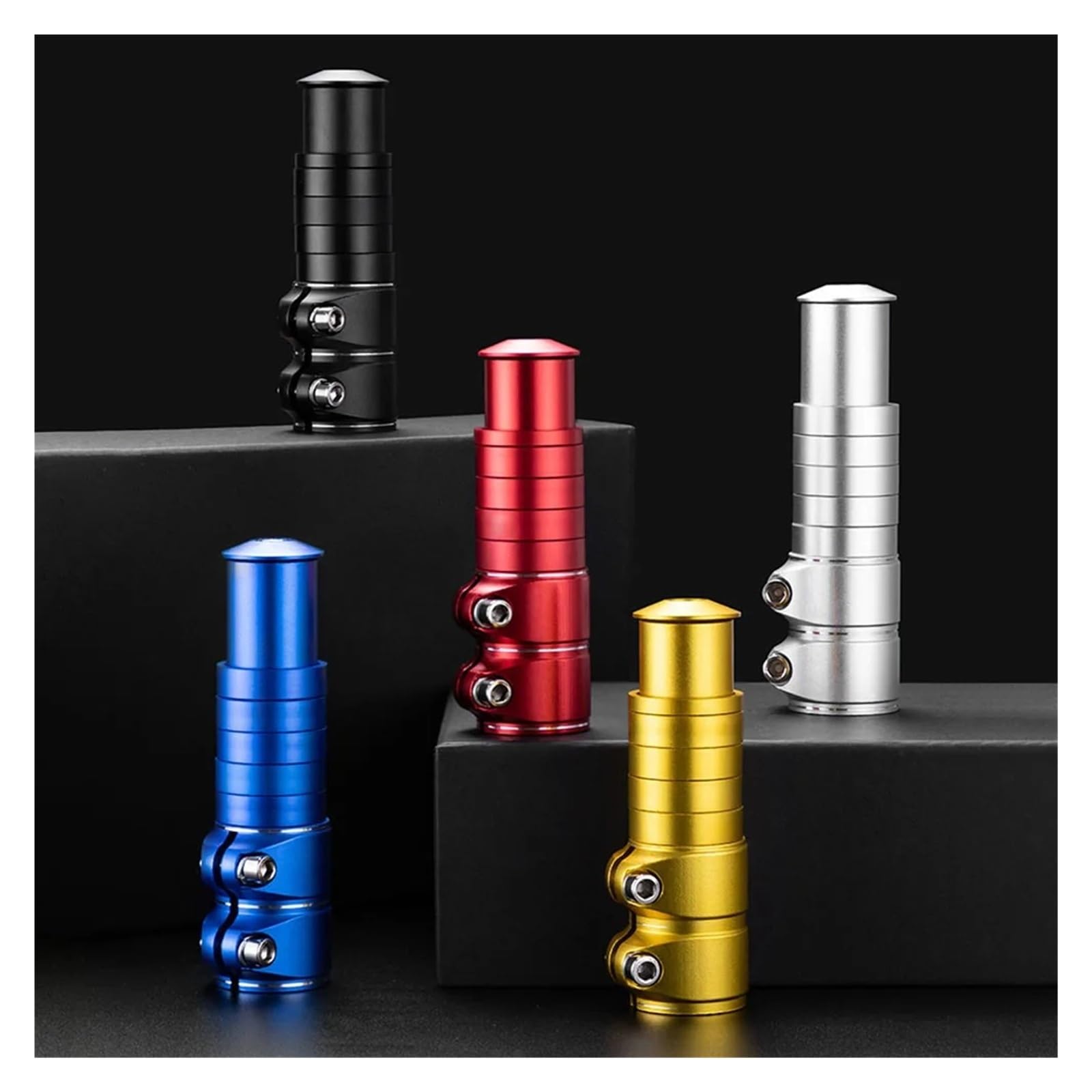 Yvxotrxnk Adjustable für Bikle Handlebar Stem Riser Extender für Long Distance Riding, 28,6 mm MTB Road Bike Head Up Riser Adapterter, nierdzewny Aluminum Alloy Height Adjustable Handlebar Raiser