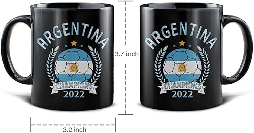 Miniatura 3 de Tazas de café argentinas de los campeones mundiales de fútbol 2022 para fanáticos del fútbol, regalos de 11 onzas