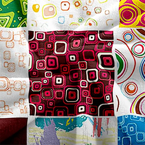 Plaid flanelle douillet pour canapé et lit couverture polaire géométrie patchwork - 3