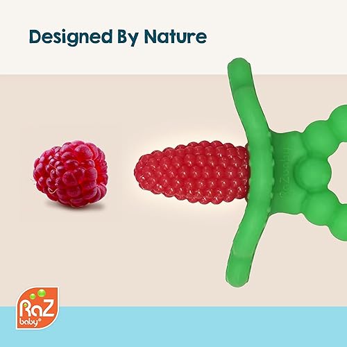 Miniatura 7 de RaZbaby BerryBumps - Mordedor de silicona texturizada para bebés, alivia las encías doloridas de los bebés, juguete para aliviar la dentición