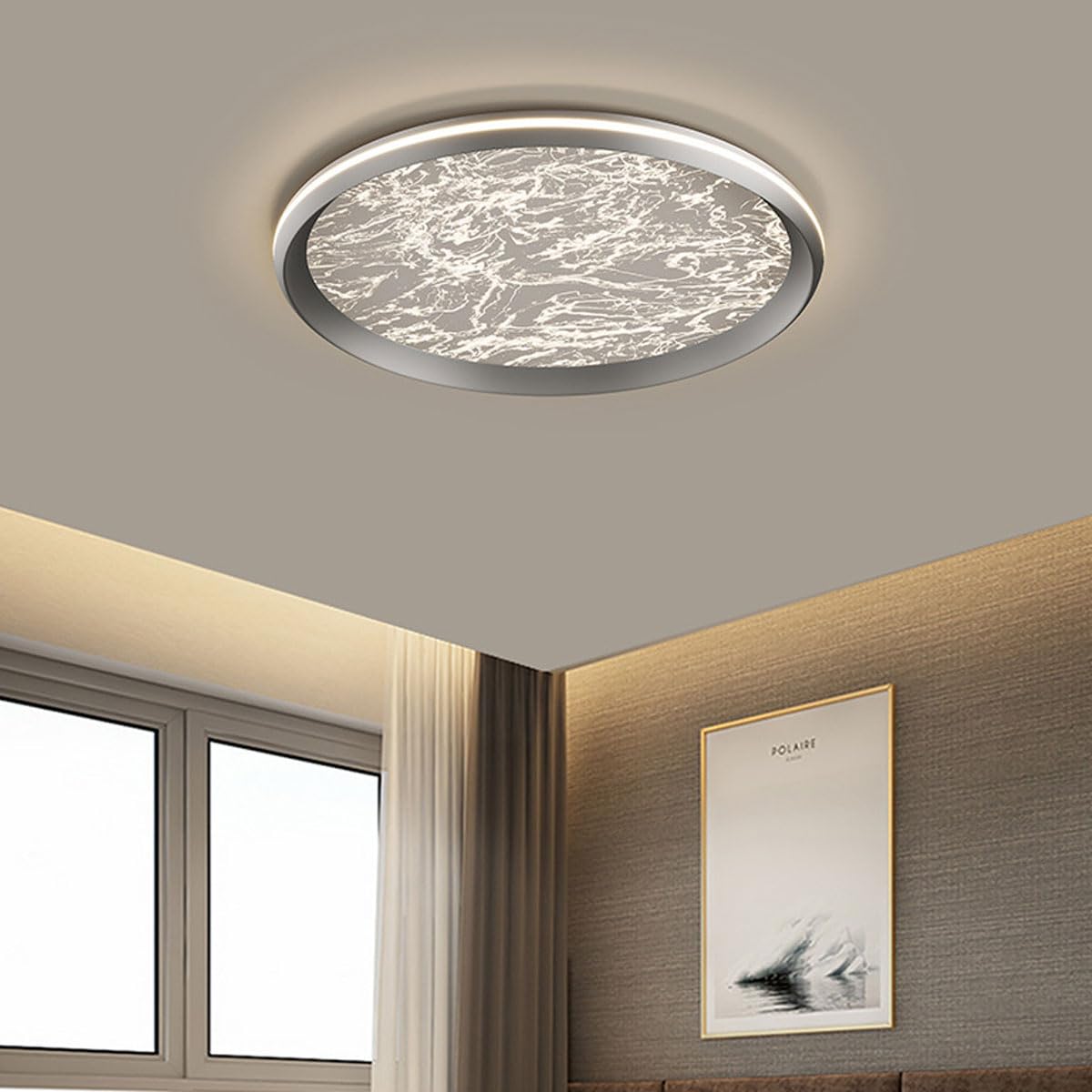 Lampy sufitowe do wnętrz w stylu kremu maślanego, metalowe i akrylowe, płaskie oświetlenie, okrągłe lampy sufitowe o dymnym wzorze, idealne do sypialni i gabinetów