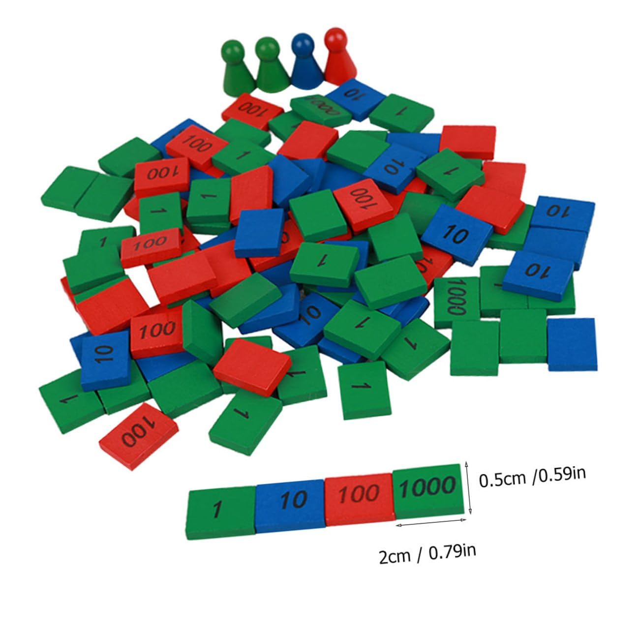 Juego de Sellos Matemáticos Montessori de Madera para Niños y Niñas, Mini Tamaño, 112 Piezas, Juguete Educativo para Bebés de 6 a 12 Meses, Desarrollo Temprano y Coordinación