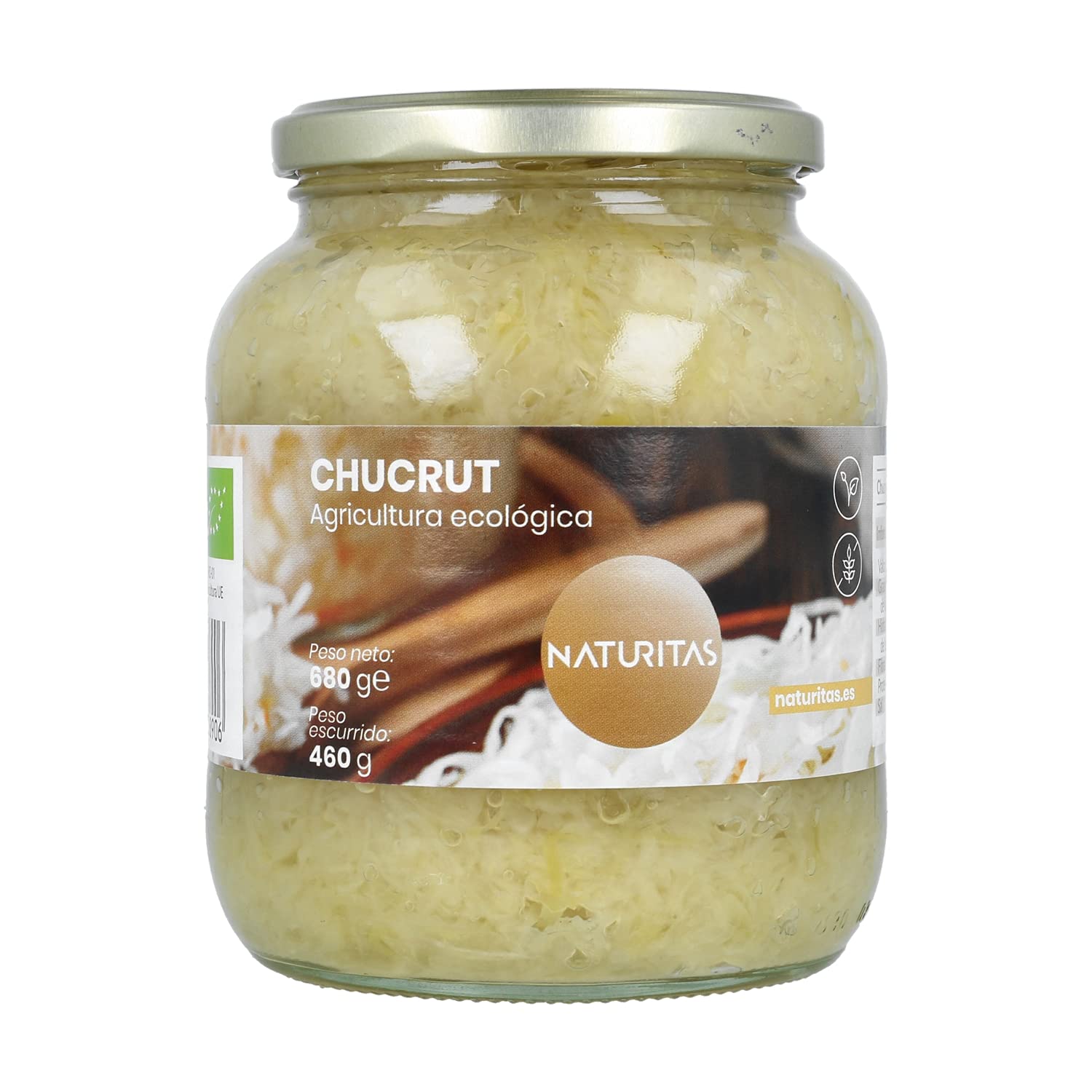 Crauti Bio 680g Naturitas Essentials | Digestivi | Vegano | Senza Glutine | Pastorizzati | Rinforza il sistema immunitario