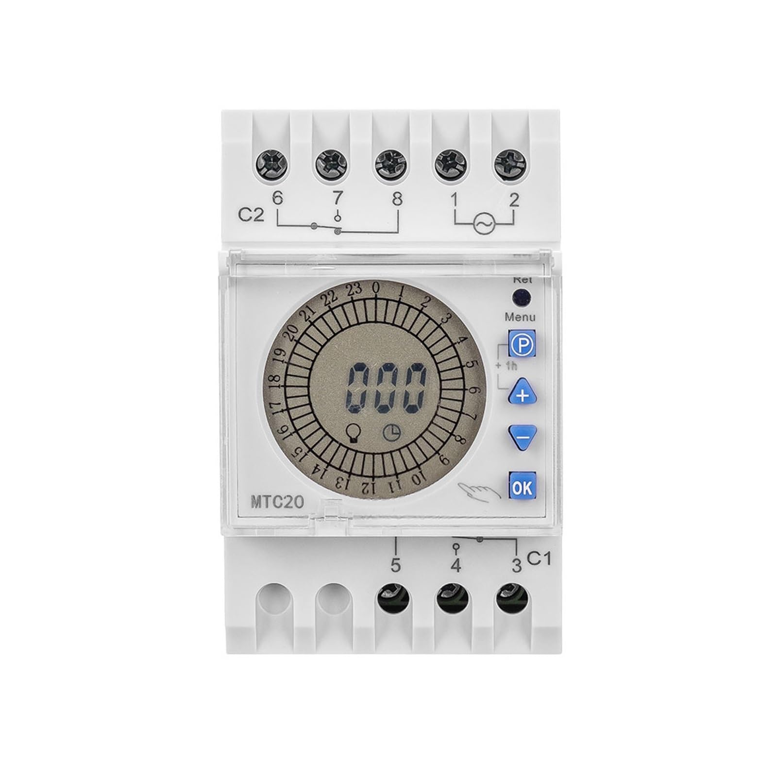 Temporizador Digital MTC20 con retroiluminación L/C/D, Temporizador programable, Control periódico, Interruptor Temporizador