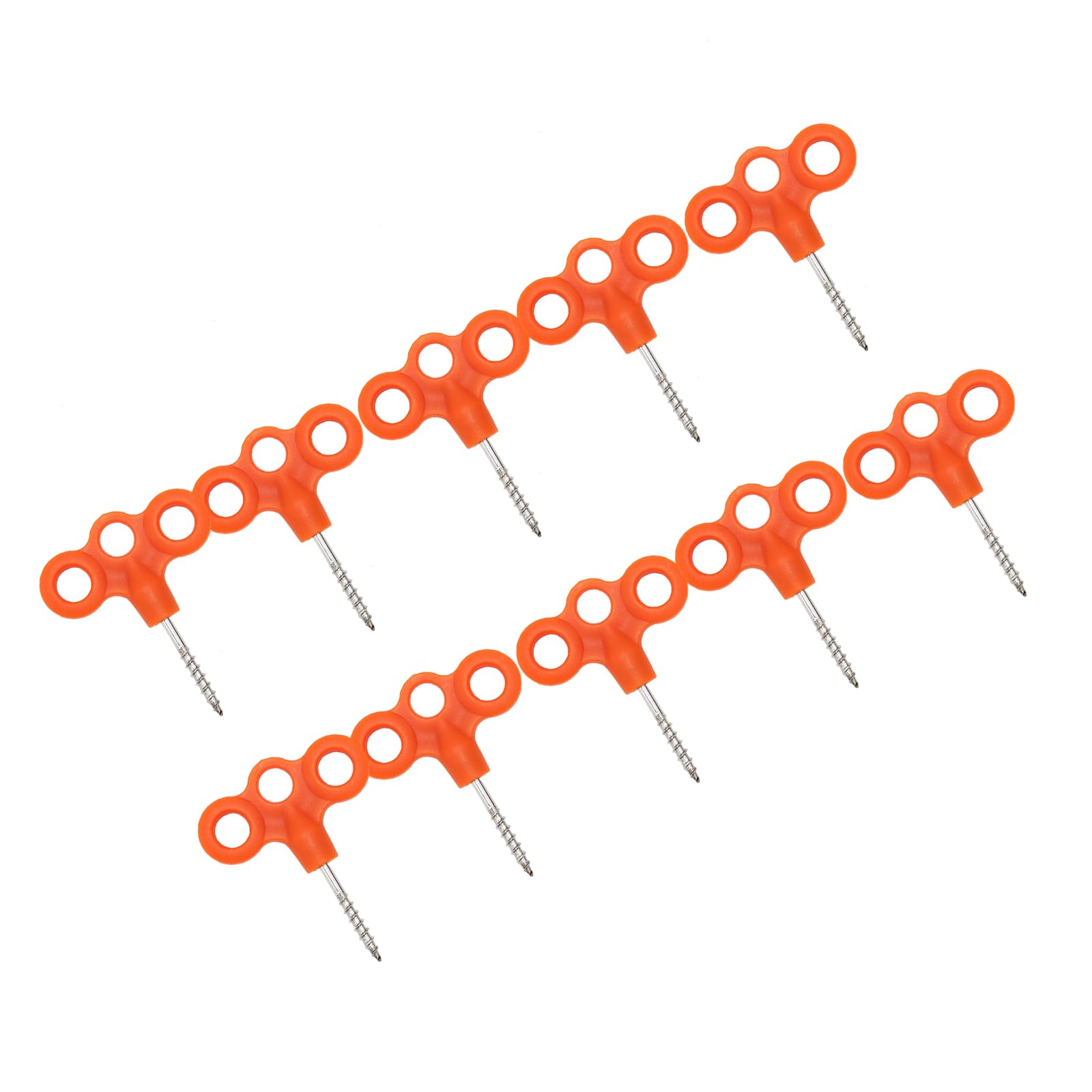 Buxuaaaa Tripled Eye Camping Screw Anchors High Tensile Windproofed Tent Screw Spikes for Tent Stability Windproofed Stakes