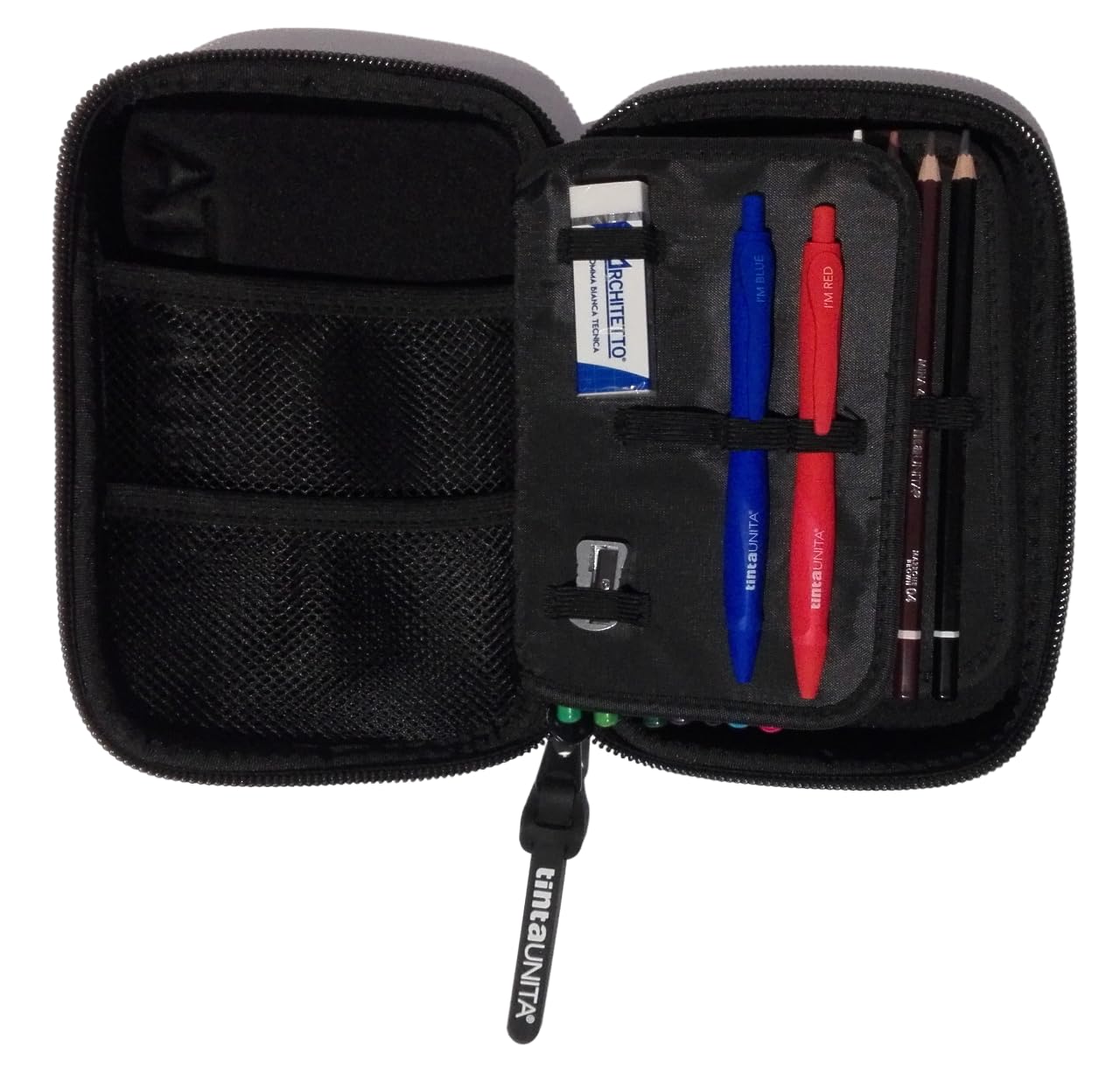 PRESTIGE & DELUXE Astuccio Scuola Tinta Unita Pool Over One Time zip completo Nero + omaggio portachiave fischietto
