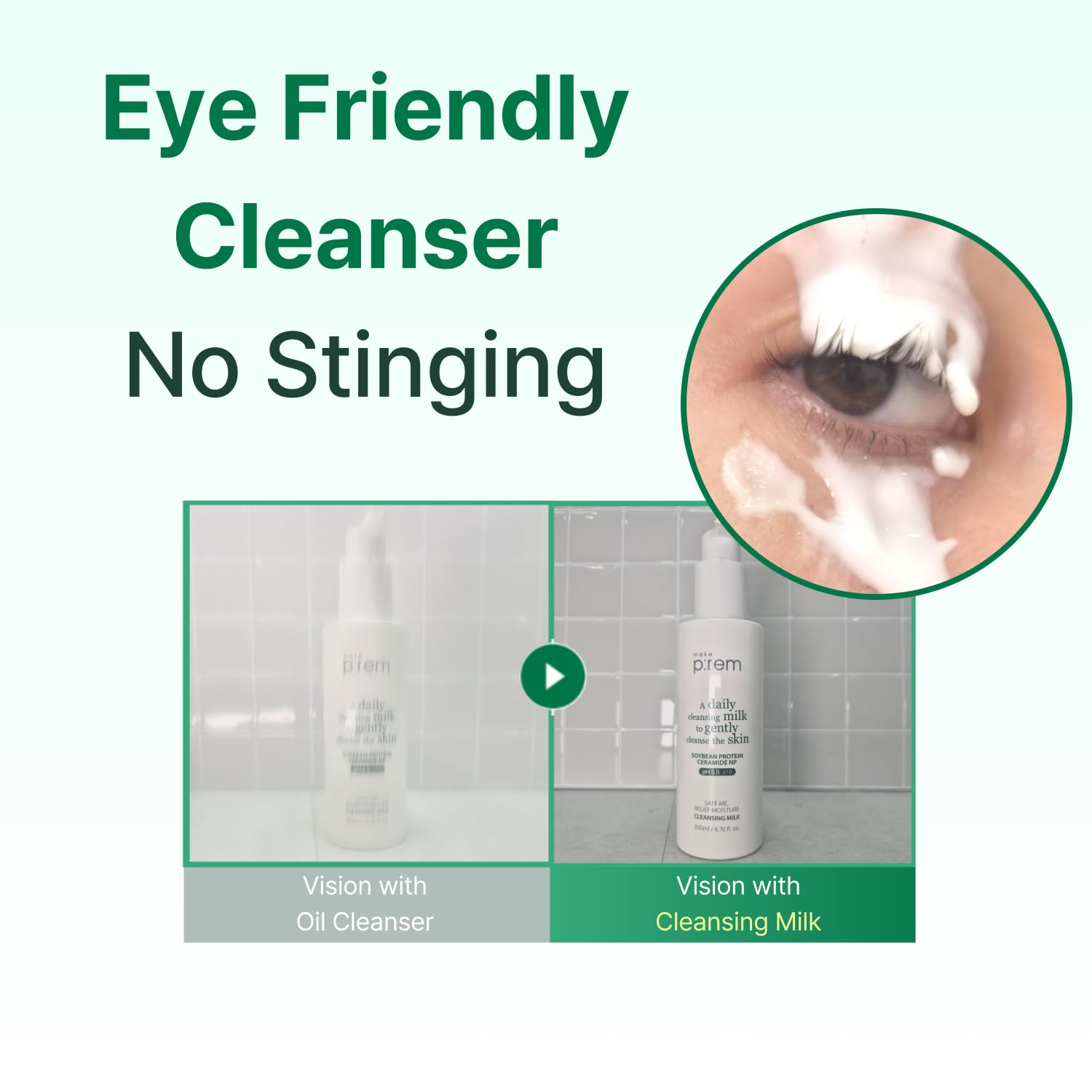 MAKE P:REM Safe Me. Relief Moisture Cleansing Milk, Hydrating Gentle Milk Cleanser for Sensitive Skin with Soy Protein, Korean Face Wash, 6.76 fl.oz. (200ml) - Image 4