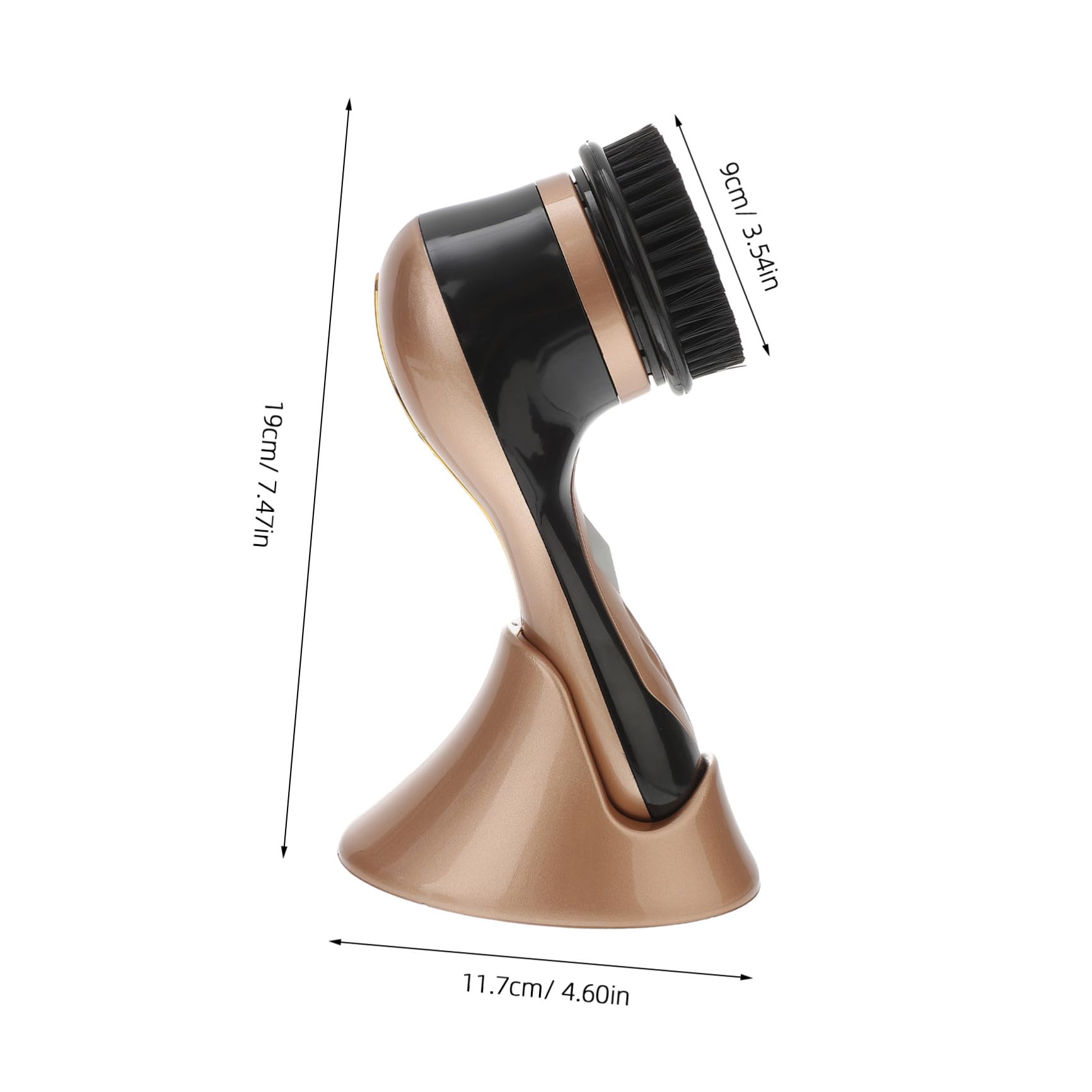 VALICLUD Kit Portátil Eléctrico para Lustrar Zapatos de Cuero Cepillo Pulidor y 7 Accesorios, Cuidado Práctico y Limpio para Calzado y Bolsos Dorados