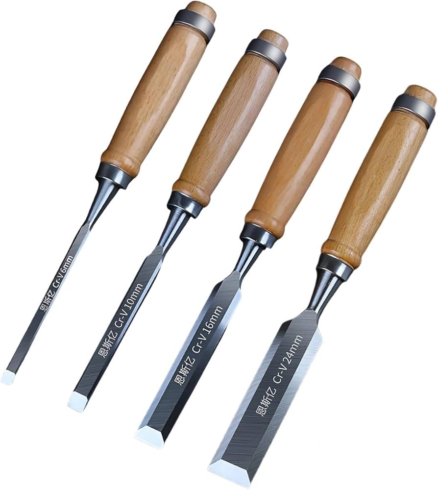大工道具　ノミ　のみ　まとめ売り Amazon | 木工平ノミ 4本セット 木彫り クロムバナジウム鋼 ノミ