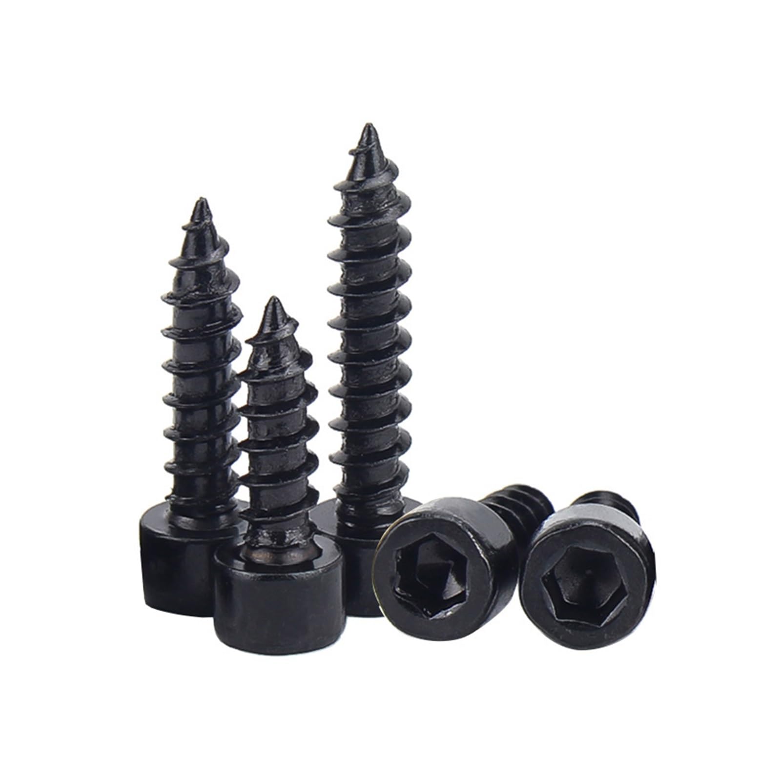 Tornillos autorroscantes, Tornillos autorroscantes de Cabeza Hueca Hexagonal de Acero M3,5 M4, Longitud 8-45 mm, Paquete de 10 o 50 Unidades(16mm,M4-10Pcs)