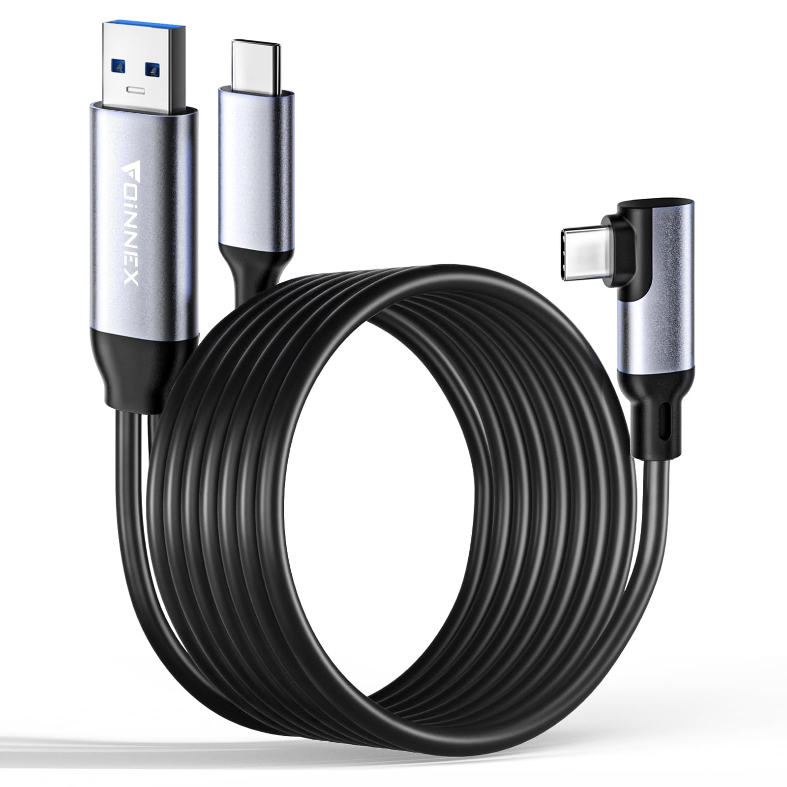 FOINNEX20FT PC VR Cable, Link Cable for Quest 2, VR Headset Cable Accessories for Rift S/Steam VR Games, USB-A 3.0 to Type C High-Speed Data Transfer for Gaming PC