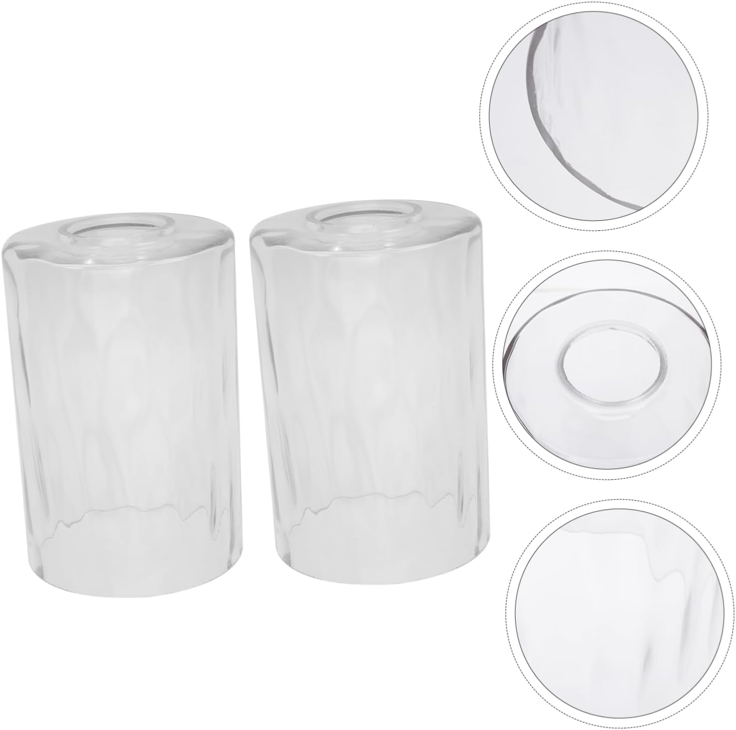 DOITOOL 2pcs Stone Pattern Straight Tube Glass Lamp Shade Light Fixture for Home Decor