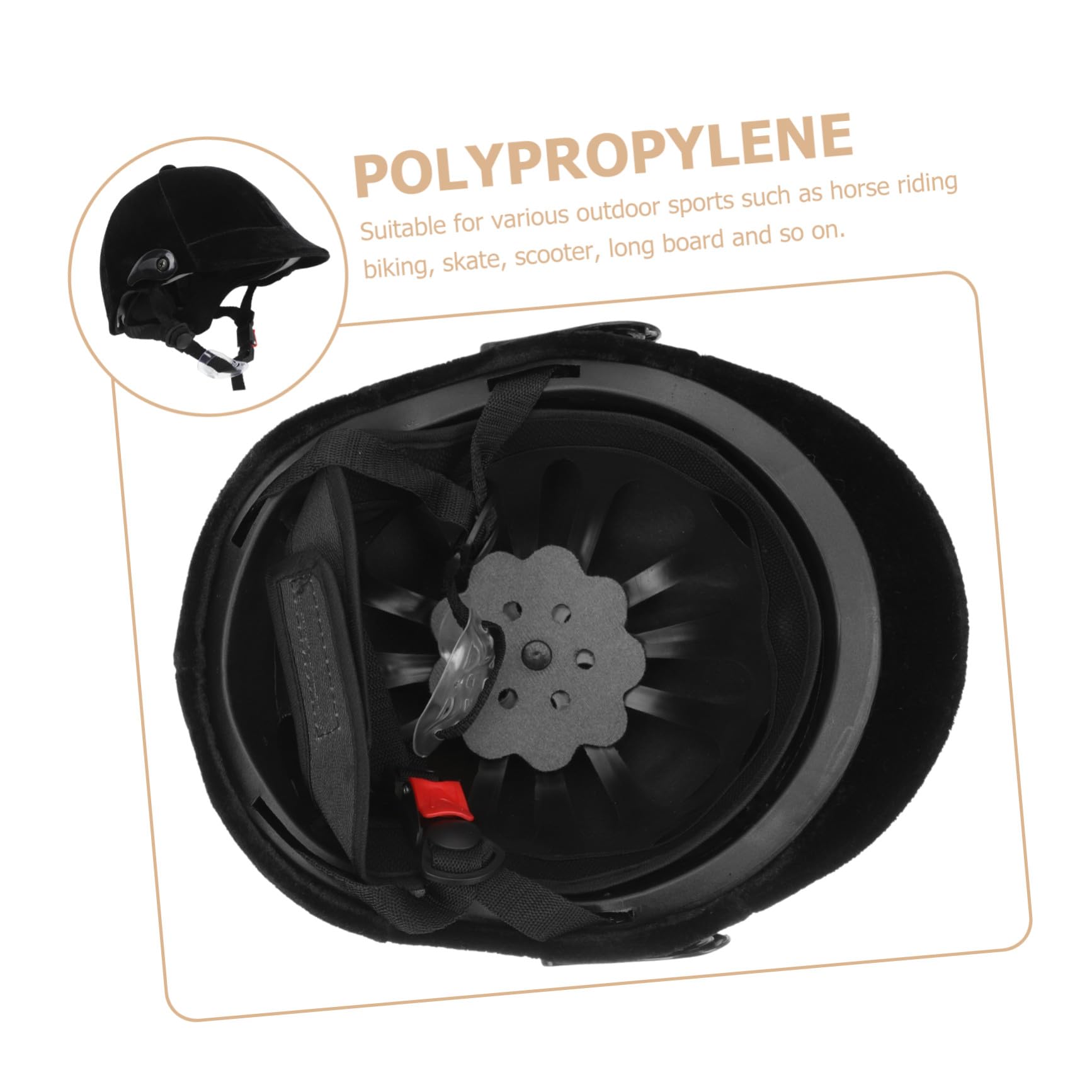 Casco Nero in Polipropilene Ragazzi da Equitazione