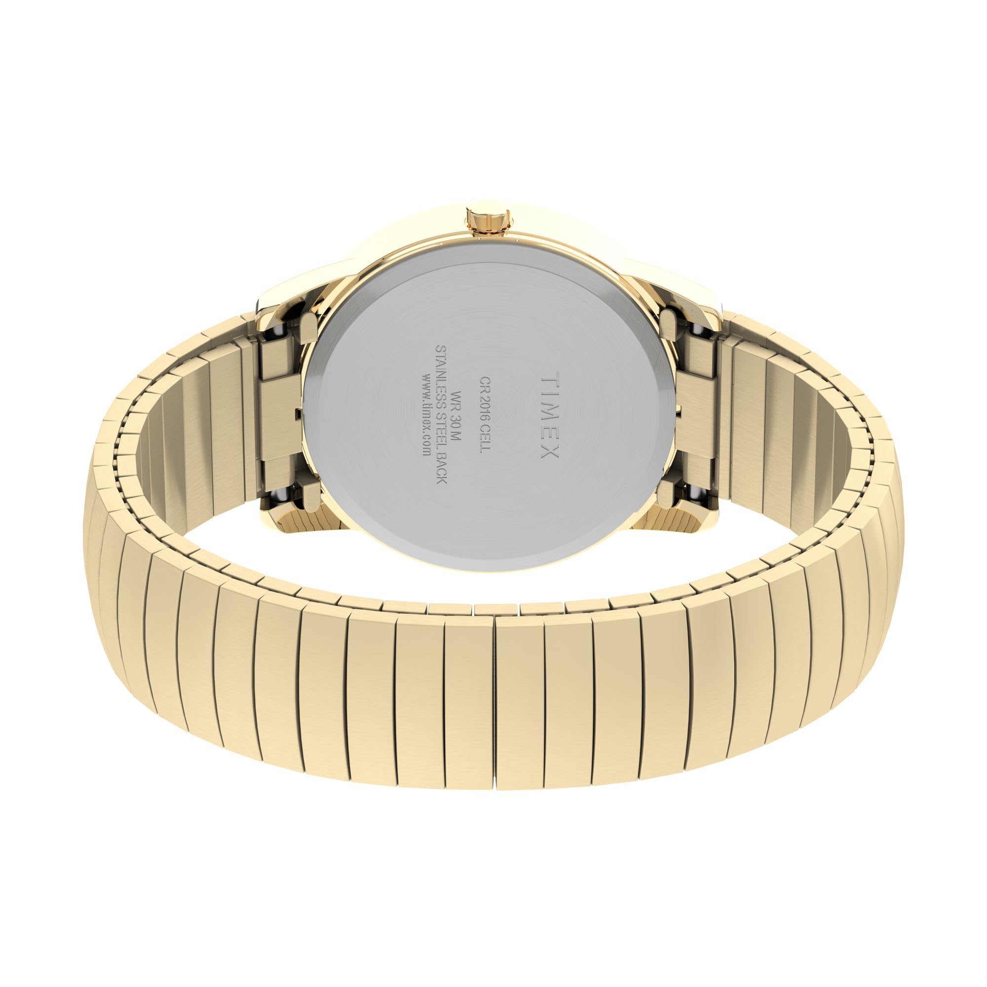 Timex Orologio da uomo in pelle marrone Easy Reader, bianco/oro., Bracciale