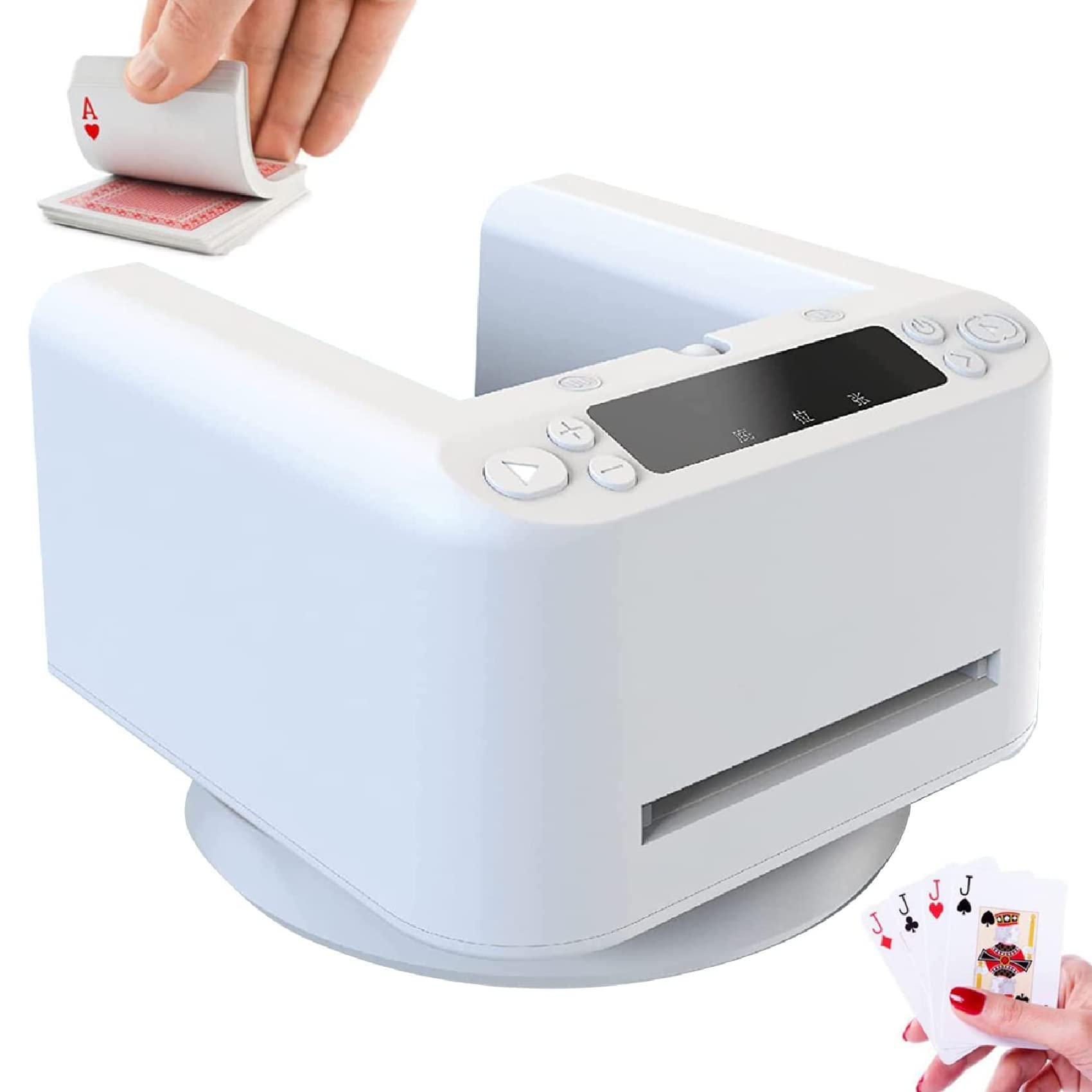 DISHENGZHEN Automatic Card Dealer, Electric Card Dealer Machine, Rotating Card Dealer Machine for UNO, Blackjack, Texas Hold'em, Home Card Games