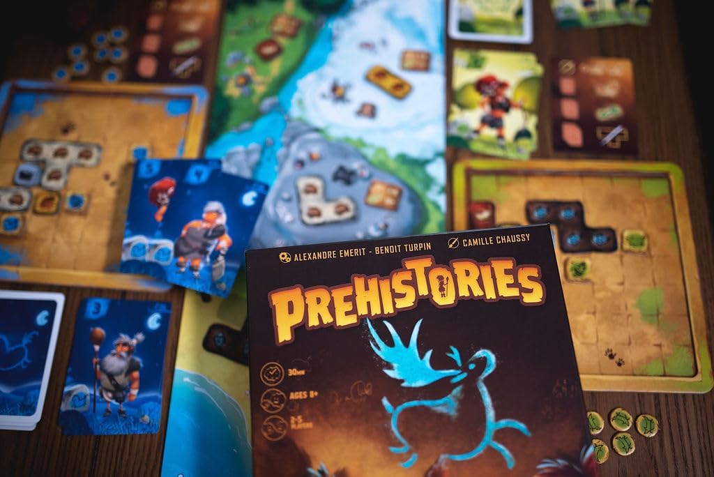 25th Century Games Prehistories, A Family Board Game for 2 to 5 Players, Go on Adventures and Paint Your Cave