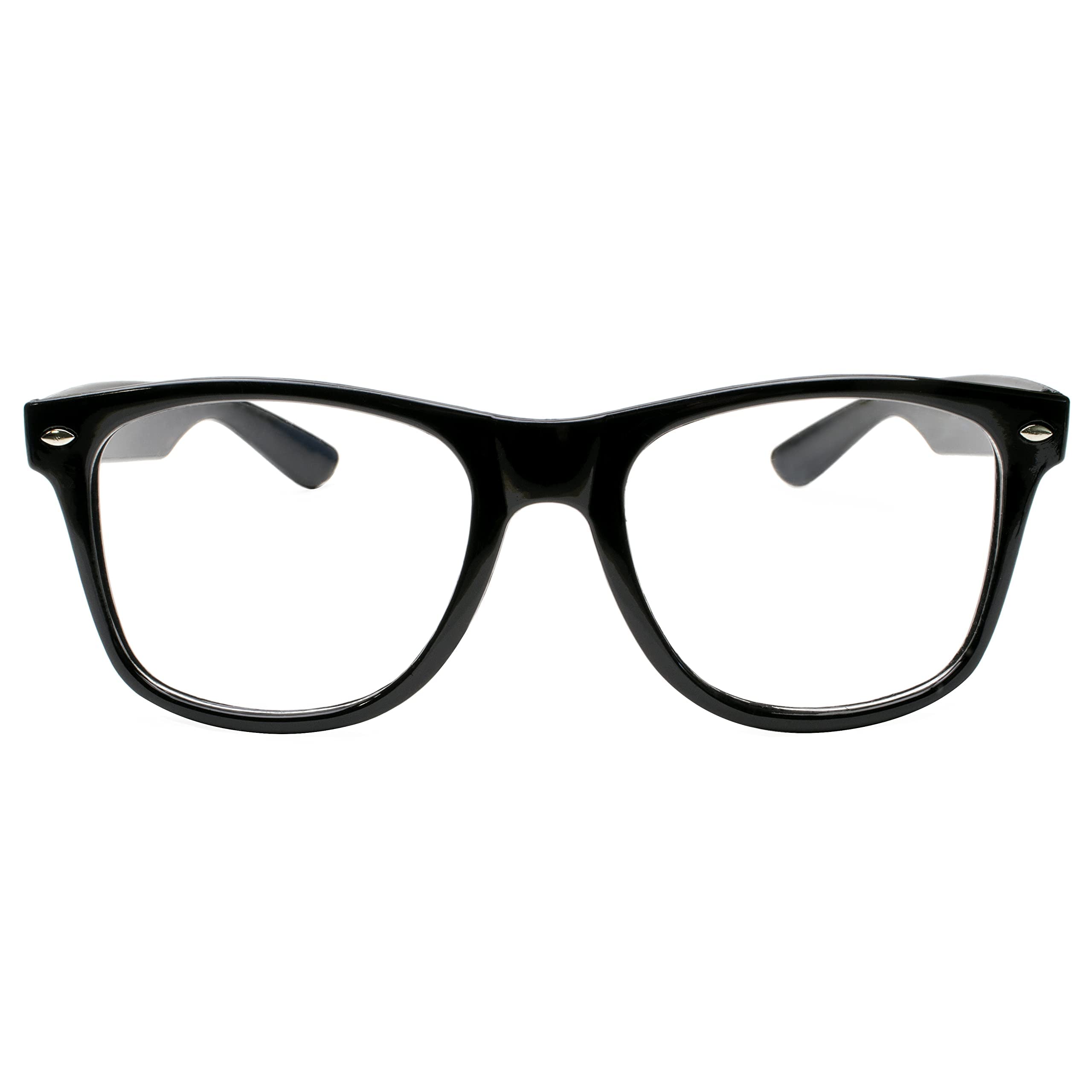 KangarooBlack Fake Glasses - Classic Superhero Glasses Frames - Retro Clear Non-Prescription Nerd Costume Eyeglasses for Men & Women for Halloween Cosplay