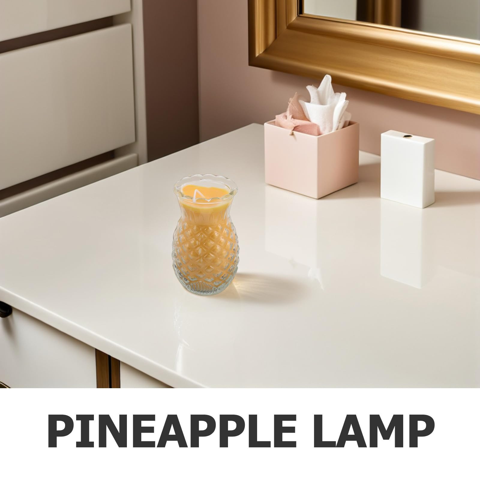 Operitacx 2 Pezzi Lampada a Olio a Forma di Ananas Gialla per Preghiera Religiosa Illuminazione Costante e Fino a 3 Giorni in Vetro per Rituali Casalinghi e Occasioni Religiose