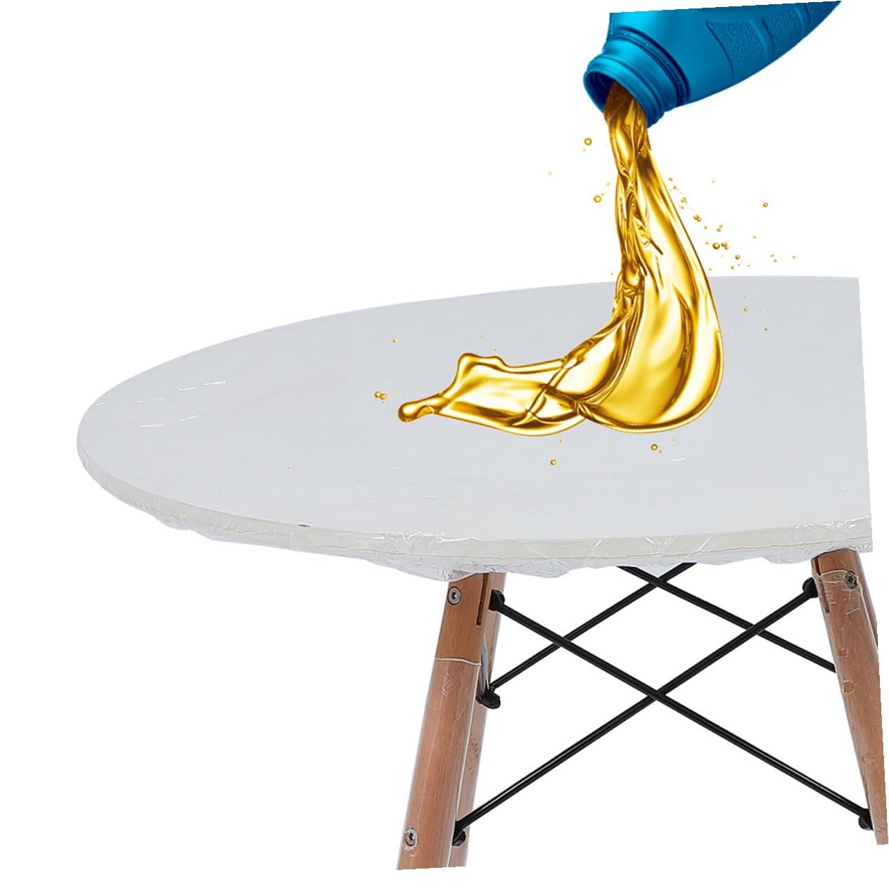 VICASKY Tovaglia in Flanella e Pvc Antiolio 2 Pezzi Rotonda Elasticizzata Retro Copritavolo per Cucina e Soggiorno