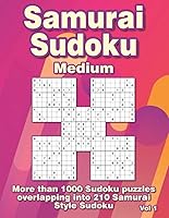 Vista 1 de Medium Samurai Sudoku Puzzles for Adults Sudoku Puzzle Book with more than 1000 Sudoku overlapping into 210 Samurai Style Puzzles