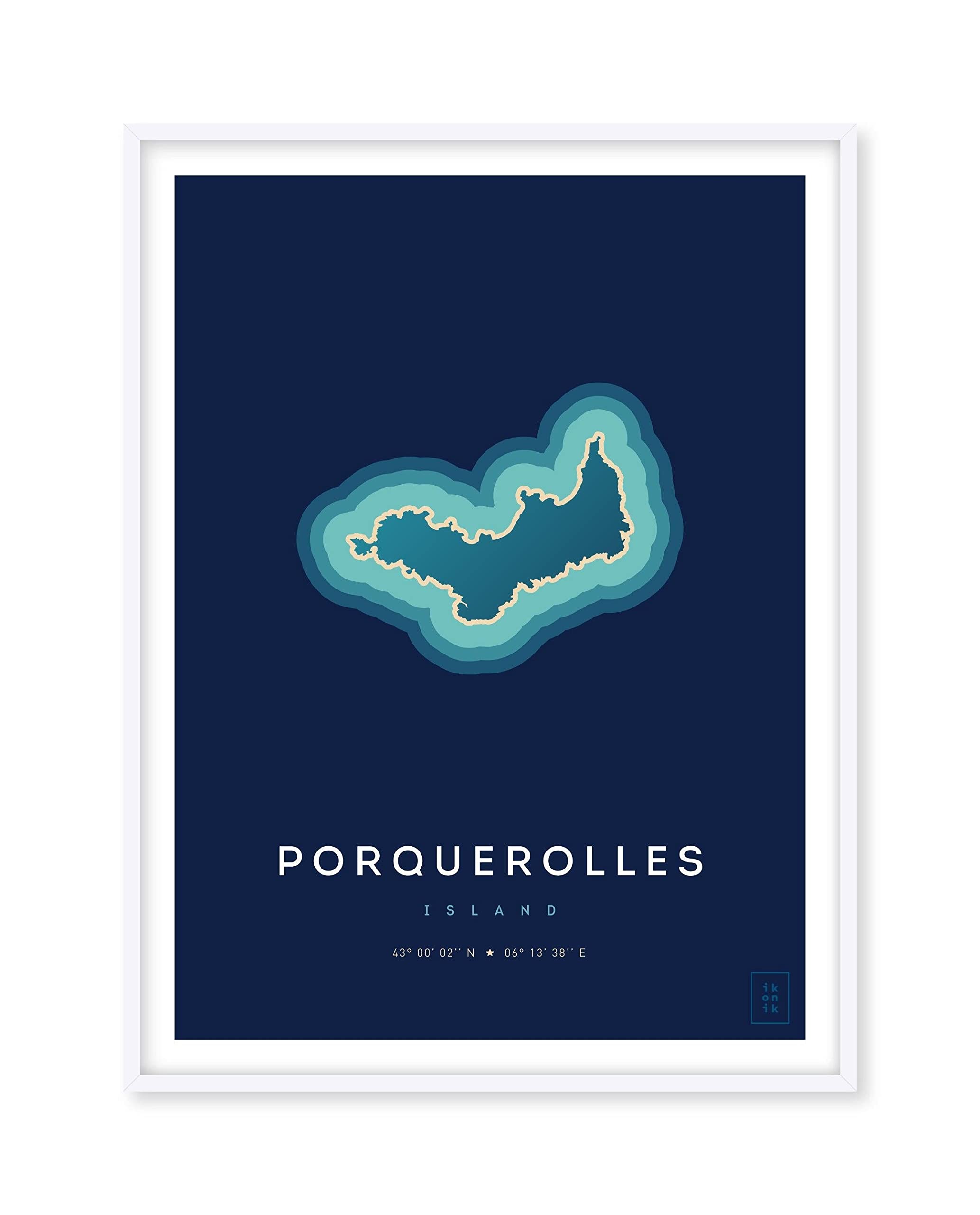 Cuadro de la isla de Porquerolles 30x40 cm, póster decorativo de pared