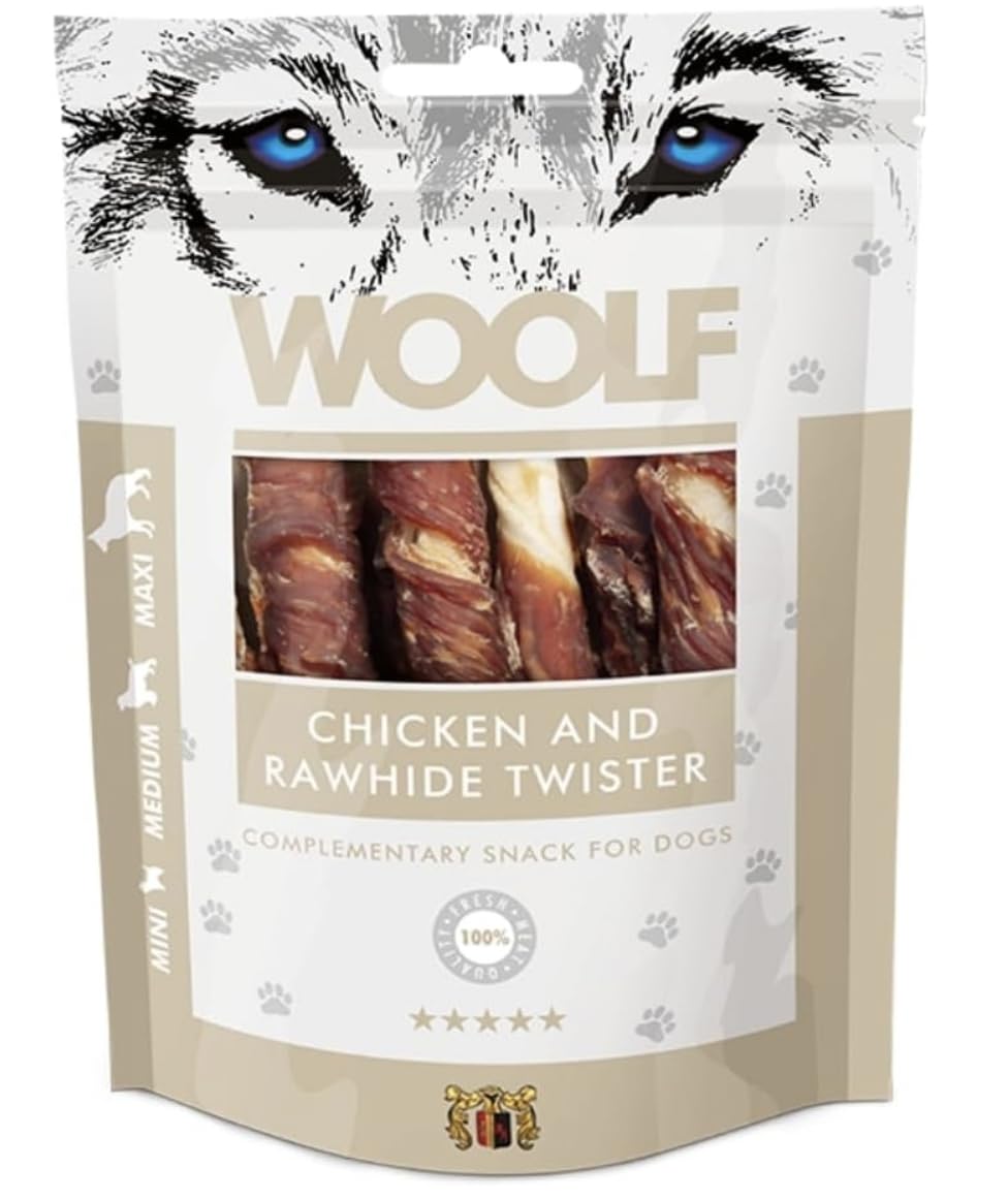 Pack 10x100g - Snacks Naturales Perros - Palitos Cuero Crudo y Pollo - Chuches Sin Conservantes - Premios Perros Saludables - Dog Treats - Vitaminas A y B12 - Refuerzo Inmunológico