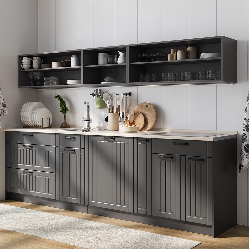 Vicco Colonna dispensa cucina Fame-Line Grigio scuro/Antracite 20 cm