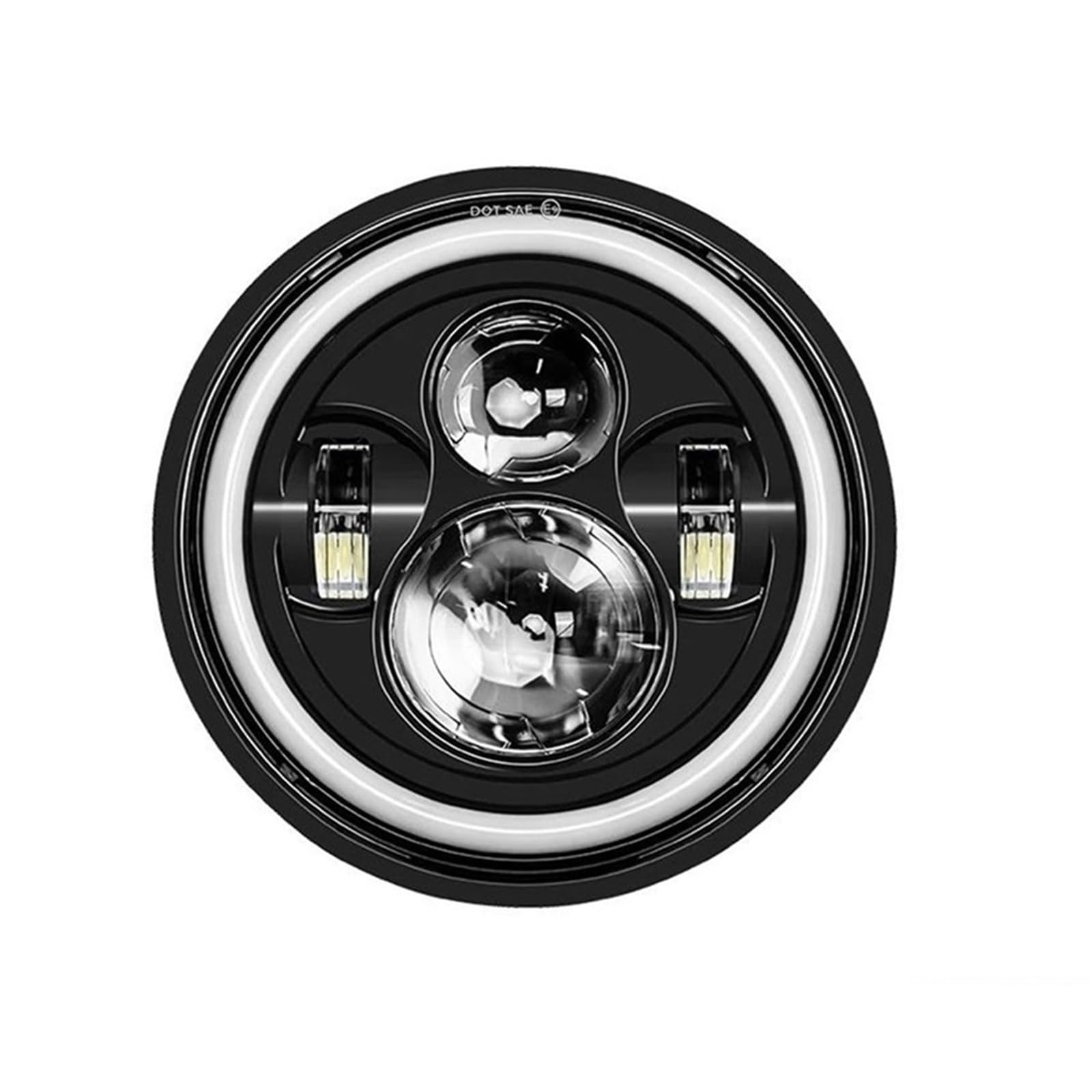 Fari della motocicletta Universale Faro Rotondo Da 7 Pollici Per Moto A LED H4 Lampada Hi/Lo Indicatore Di Direzione (F)