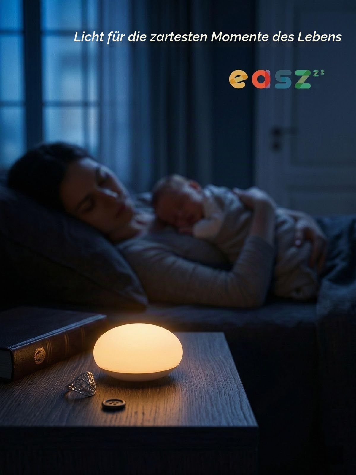 Anico Baby Night Light, Minimalist Nursery Lamp for Breastfeeding, Soft BPA-Free Silicone Touch, Eye-Caring, Easy Flip Design, Stepless Dimming, 1-Pack