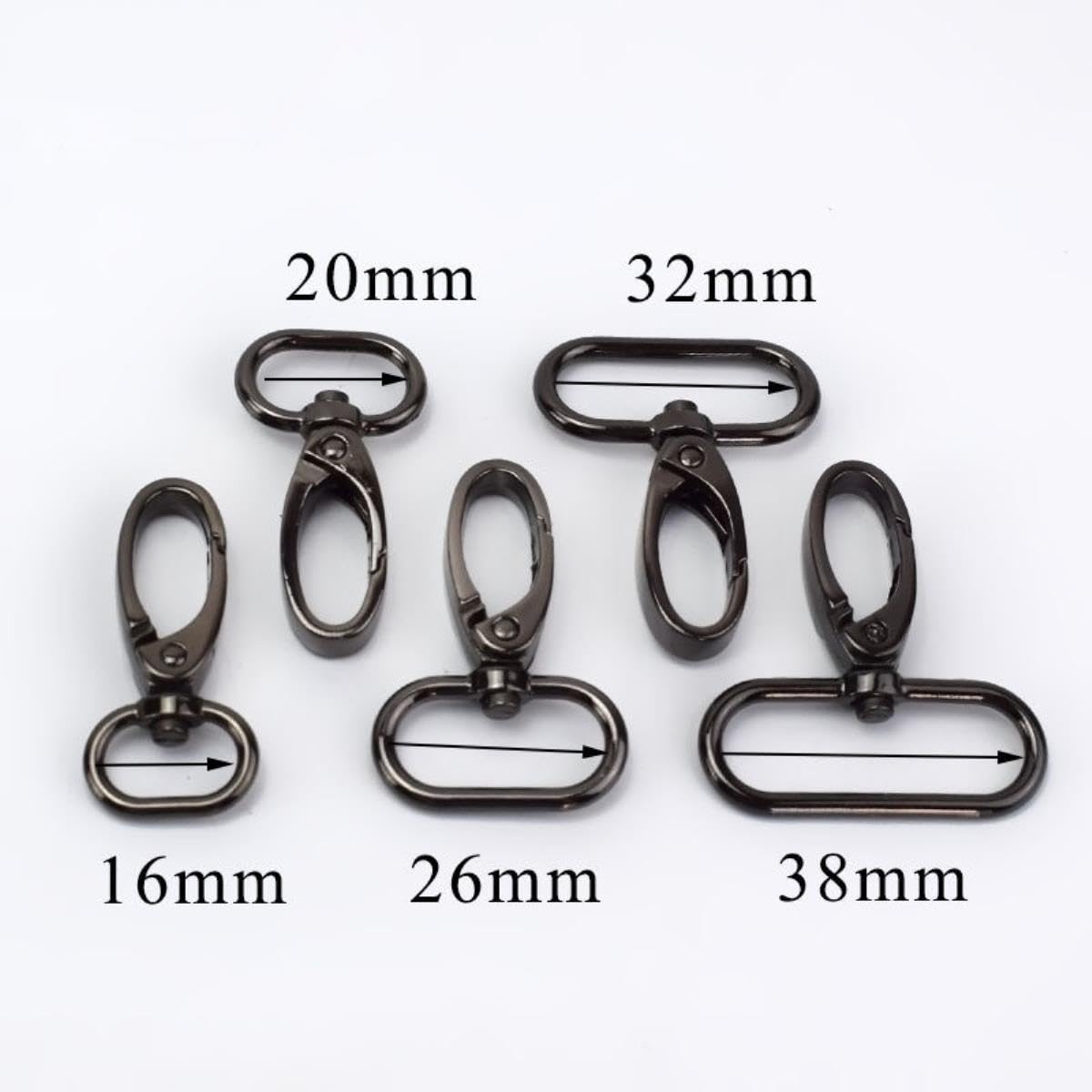 30 hebillas de metal para correa de bolso, mosquetón, ganchos a presión, hebillas giratorias para cinturón, clips de langosta, hebilla, accesorios de hardware para bricolaje, 38 mm, dorado claro