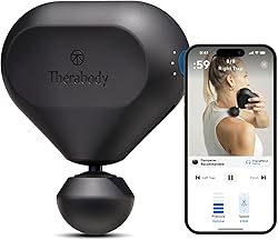 Theragun Mini 2.0 - Pistola de masaje eléctrica portátil - Tratamiento compacto profundo de los tejidos musculares para cualquier deportista en movimiento - Masajeador de percusión portátil - Negro