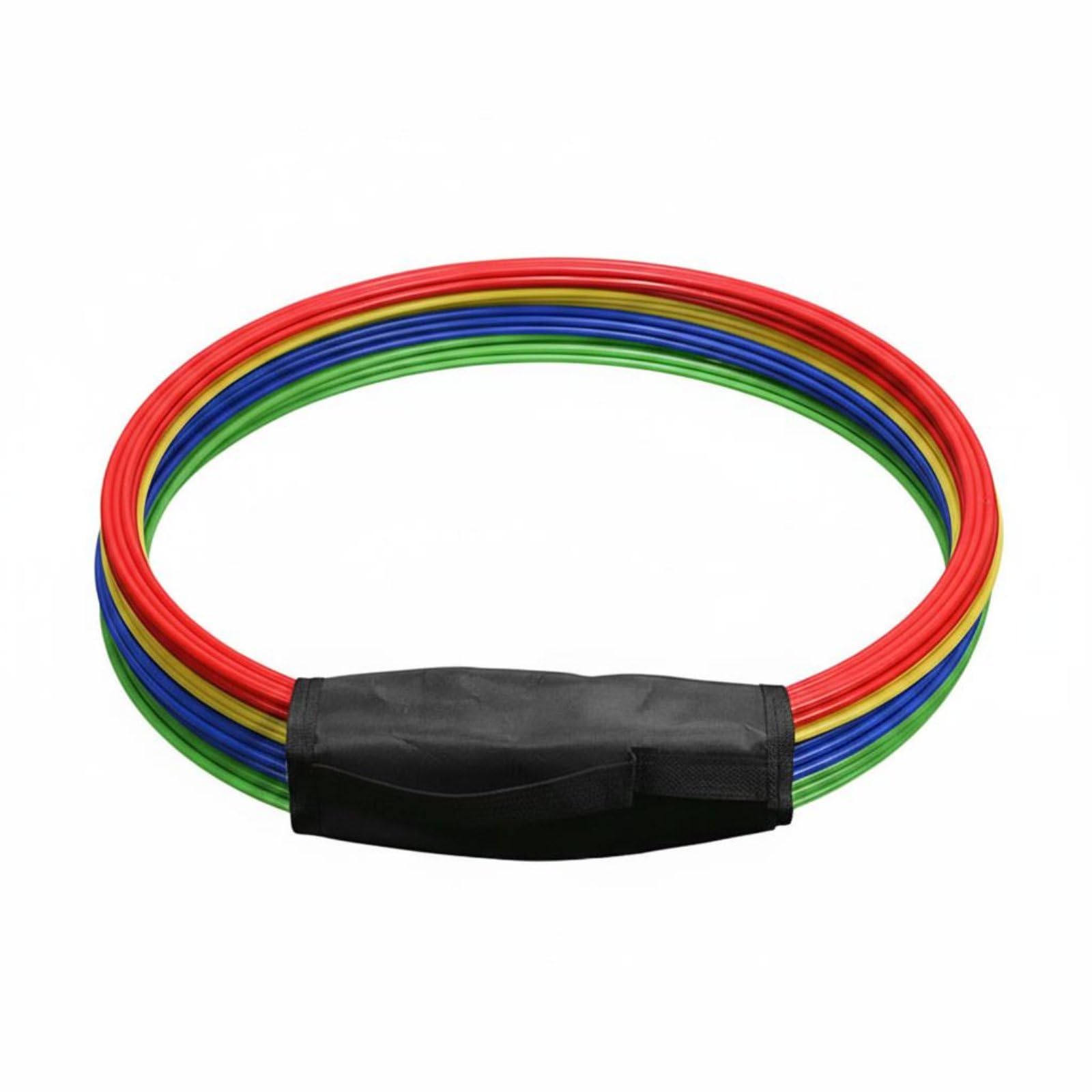 Gralara 12 Pieces Soccer Training s Bright Colors Storage Handle Included Footwork Training Hoops for Athletes, 50CM