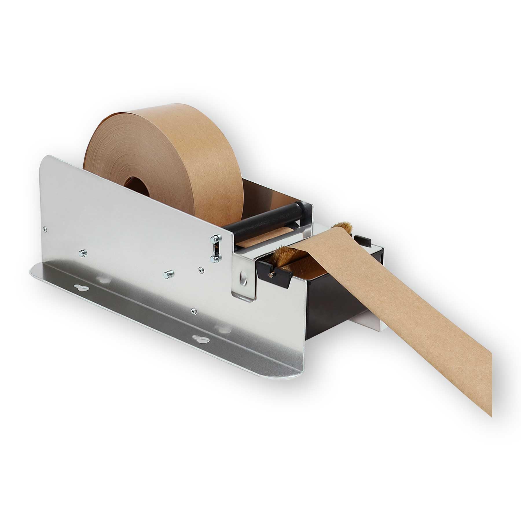 Europack24 Nassklebe-Set: 6 Rollen Nassklebeband und 1 Klebestreifengeber | 60mm x 200m unverstärkt | Paketklebeband für Kartonagen | stark klebendes Packband | Klebebandanfeuchter für Büro und Lager