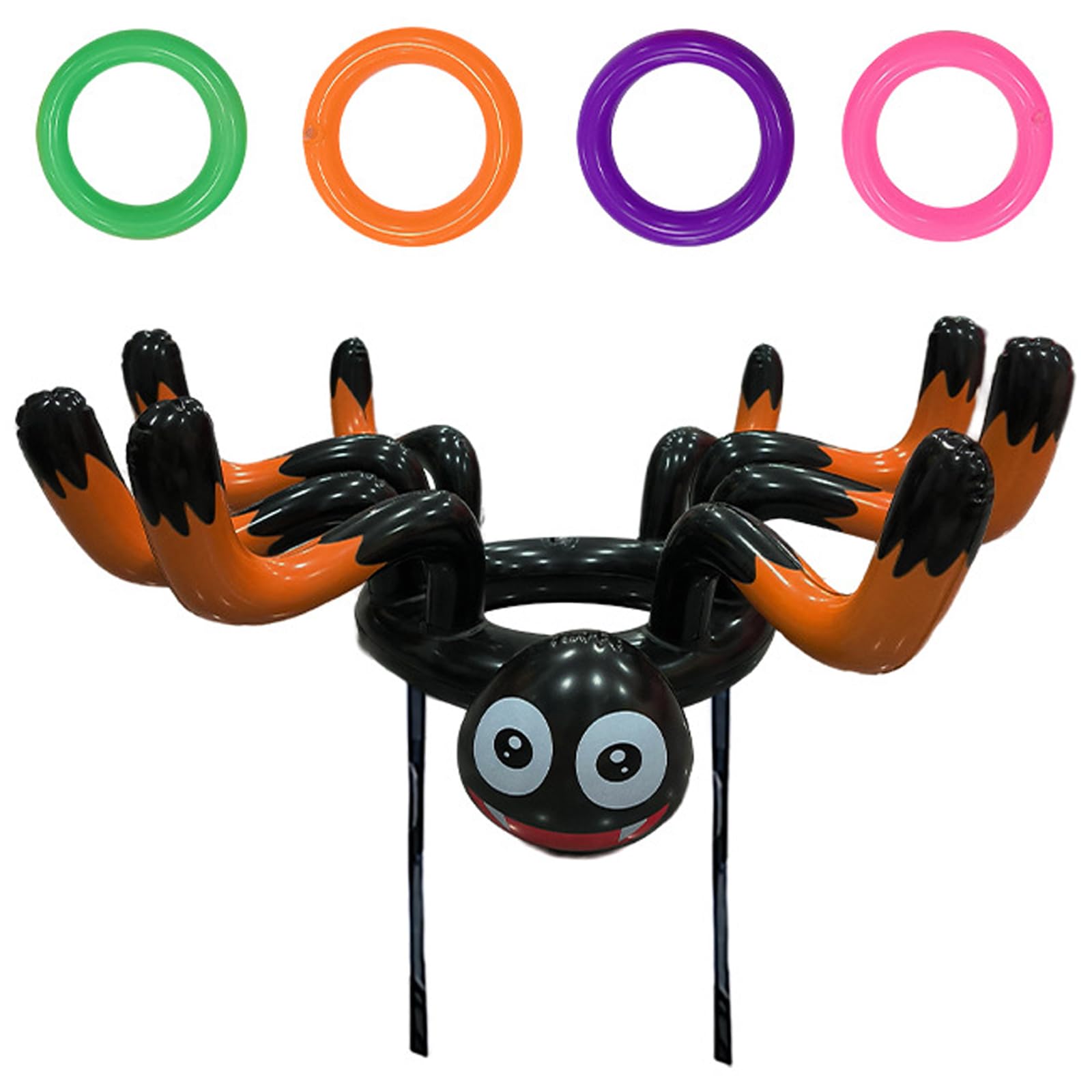 EDLMKM Halloween Ring Toss Game Props Inflatable Spider Hat